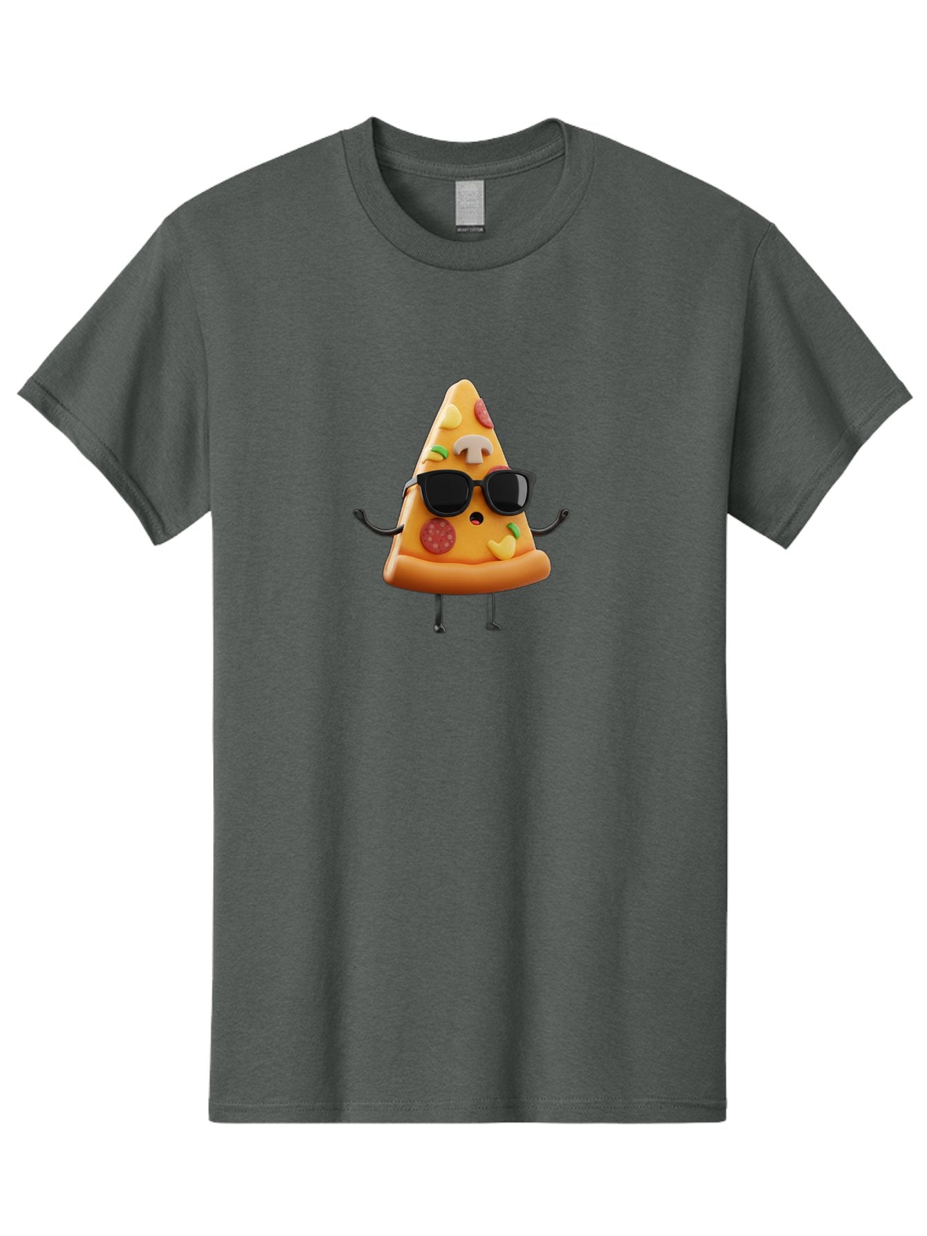 Pizza-Slice-8 Men'S Graphic Tee, 100% Cotton, Comfortable Casual Summer Wear, Machine Washable, Cool Pizza Slice, Cartoon Character, Sunglasses, Pepperoni, Mushrooms, Cheese, Fun, Quirky, Playful, Funny Character, 3D Illustration, Food Mascot, Bac302 5