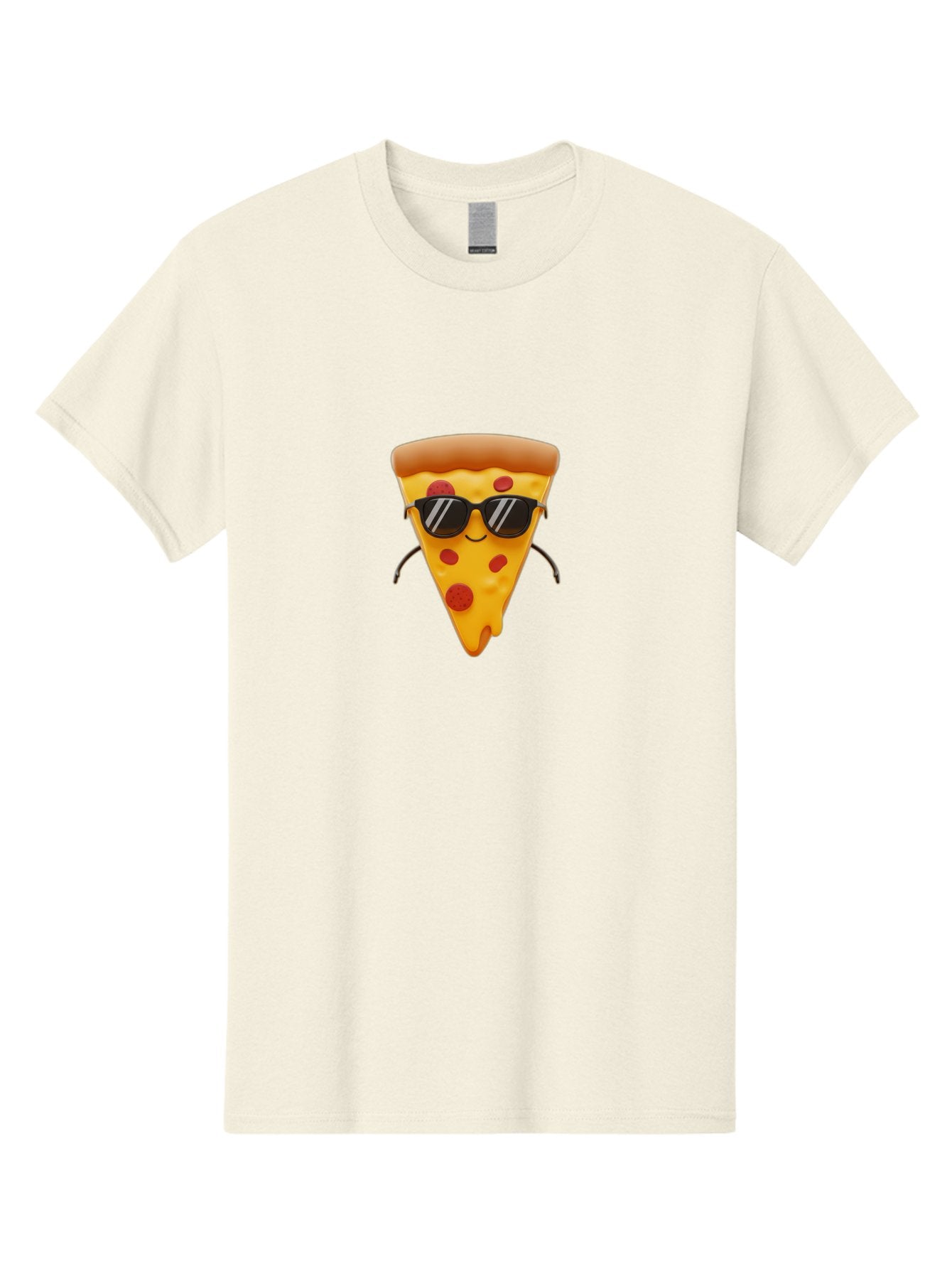 Pizza-Slice-9 Men'S Graphic Tee, 100% Cotton, Comfortable Casual Summer Wear, Machine Washable, Pizza Slice With Sunglasses, Cartoon Character, Funny Food, Pepperoni Pizza, Smiling Face, Cool Accessories, Tasty Treat, Animated Illustration Bac303 7