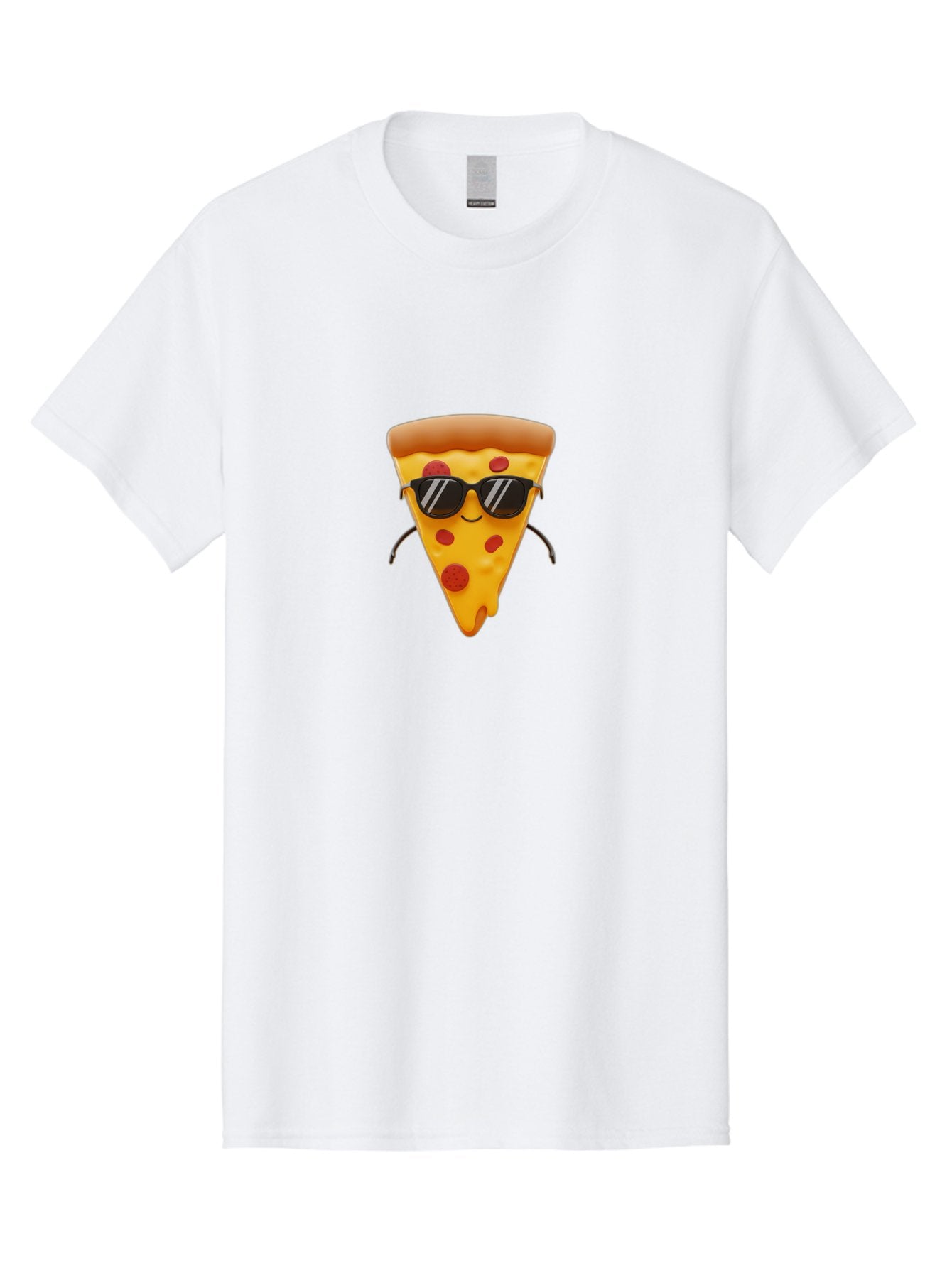 Pizza-Slice-9 Men'S Graphic Tee, 100% Cotton, Comfortable Casual Summer Wear, Machine Washable, Pizza Slice With Sunglasses, Cartoon Character, Funny Food, Pepperoni Pizza, Smiling Face, Cool Accessories, Tasty Treat, Animated Illustration Bac303 12