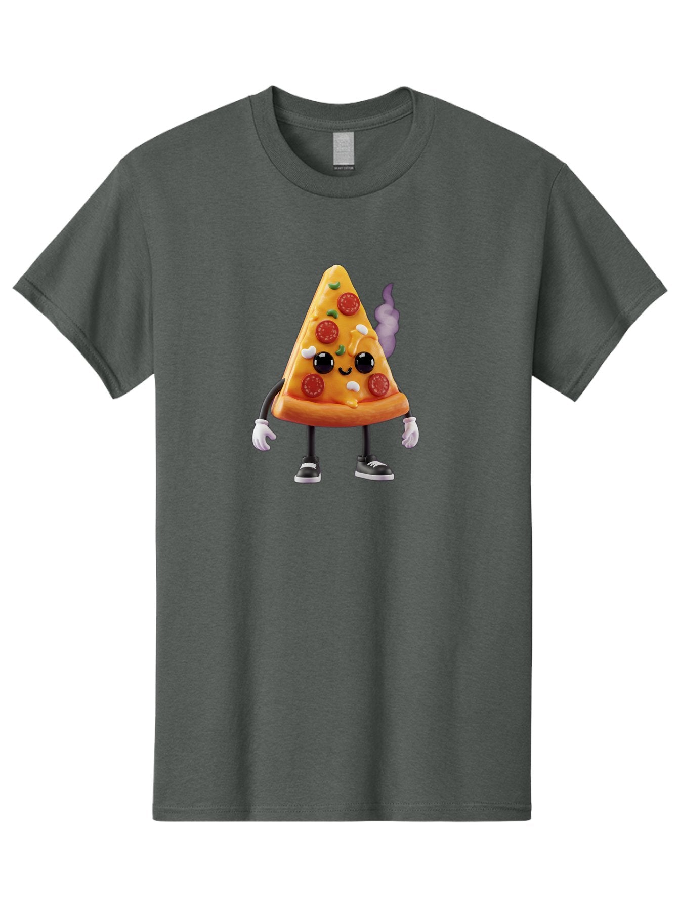 Pizza-Slice-Character-1 Men'S Graphic Tee, 100% Cotton, Comfortable Casual Summer Wear, Machine Washable, Cartoon Pizza Slice, Animated Character, Pepperoni Pizza, Cartoon Food, Funny Character, Pizza Illustration, Smiling Pizza, Bac304 15