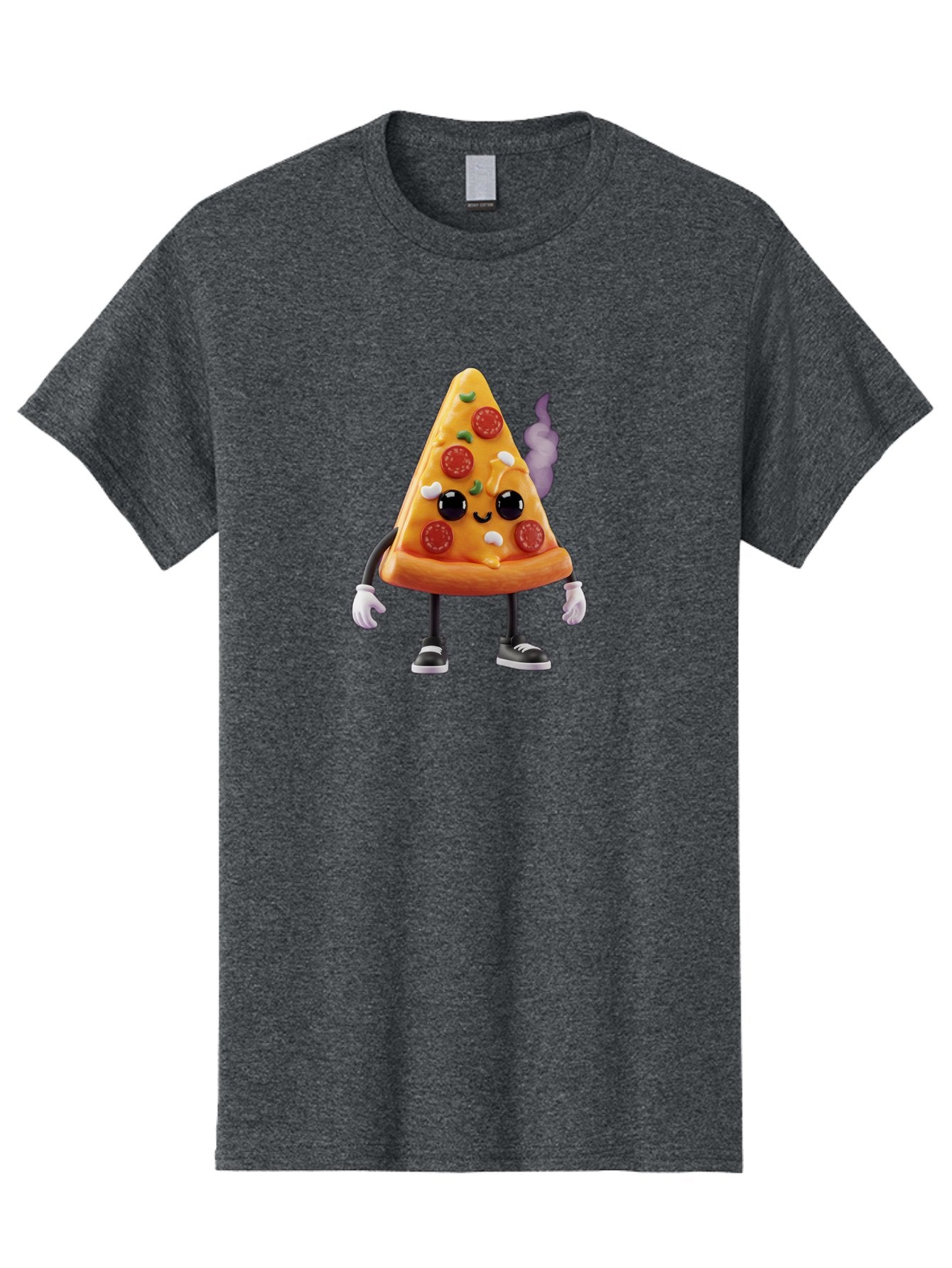Pizza-Slice-Character-1 Men'S Graphic Tee, 100% Cotton, Comfortable Casual Summer Wear, Machine Washable, Cartoon Pizza Slice, Animated Character, Pepperoni Pizza, Cartoon Food, Funny Character, Pizza Illustration, Smiling Pizza, Bac304 6