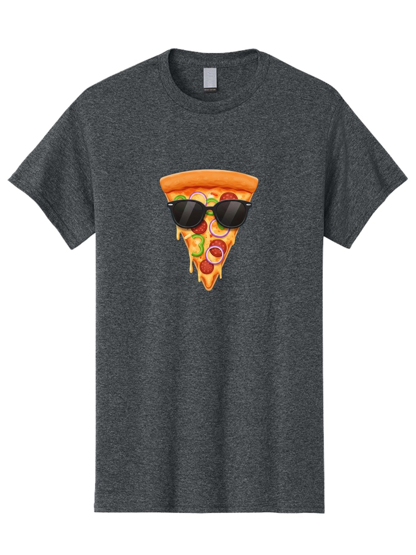 Pizza-Slice-Sunglasses-1 Men'S Graphic Tee, 100% Cotton, Comfortable Casual Summer Wear, Machine Washable, Pepperoni Pizza Slice, Cheesy Goodness, Melted Cheese, Jalapeno And Onion, Trendy Accessories, Sunglasses, Cool Pizza, Cartoon Pizza, Bac306 5