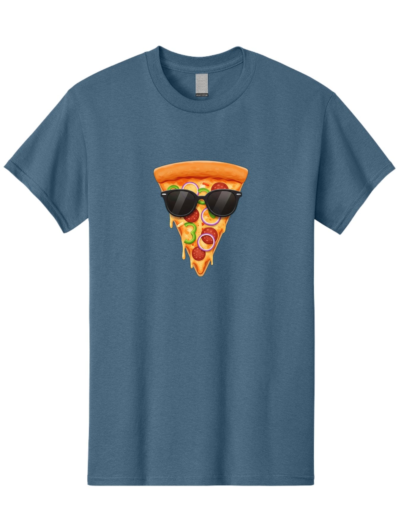 Pizza-Slice-Sunglasses-1 Men'S Graphic Tee, 100% Cotton, Comfortable Casual Summer Wear, Machine Washable, Pepperoni Pizza Slice, Cheesy Goodness, Melted Cheese, Jalapeno And Onion, Trendy Accessories, Sunglasses, Cool Pizza, Cartoon Pizza, Bac306 12