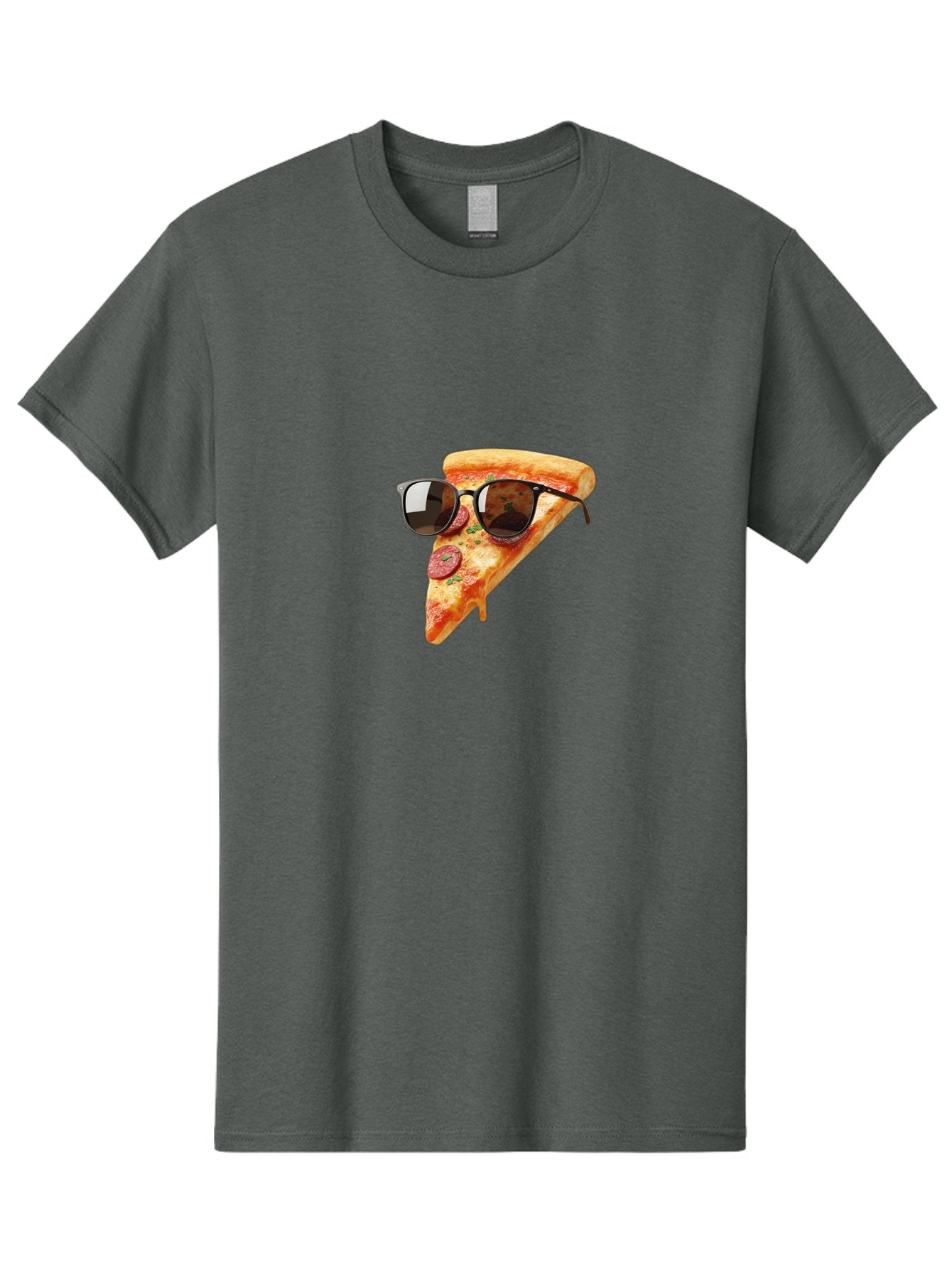 Pizza-Slice-Sunglasses-2 Men'S Graphic Tee, 100% Cotton, Comfortable Casual Summer Wear, Machine Washable, Pizza Slice Wearing Sunglasses, Funny Food, Quirky Humor, Cool Pizza, Sunglasses On Food, Comical Image, Playful Graphics, Bac307 6
