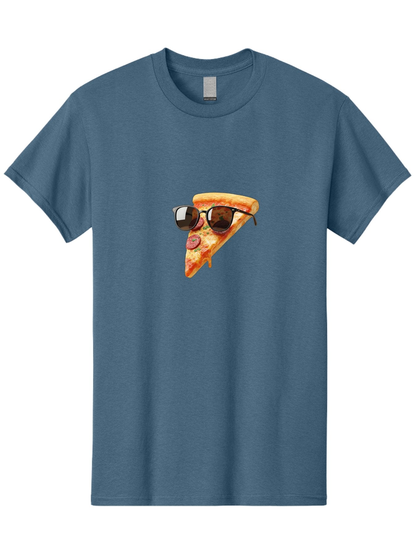 Pizza-Slice-Sunglasses-2 Men'S Graphic Tee, 100% Cotton, Comfortable Casual Summer Wear, Machine Washable, Pizza Slice Wearing Sunglasses, Funny Food, Quirky Humor, Cool Pizza, Sunglasses On Food, Comical Image, Playful Graphics, Bac307 8