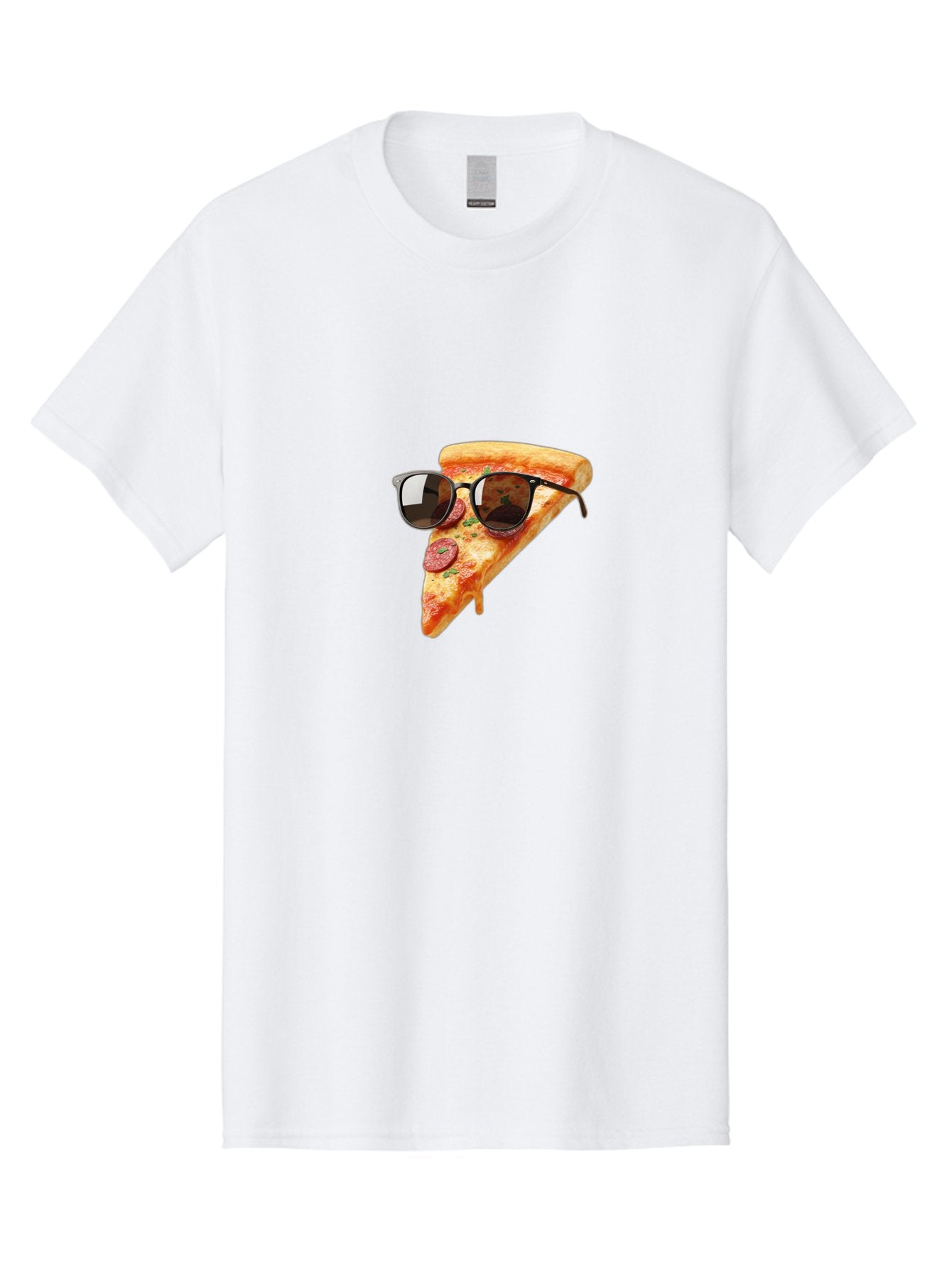 Pizza-Slice-Sunglasses-2 Men'S Graphic Tee, 100% Cotton, Comfortable Casual Summer Wear, Machine Washable, Pizza Slice Wearing Sunglasses, Funny Food, Quirky Humor, Cool Pizza, Sunglasses On Food, Comical Image, Playful Graphics, Bac307 7