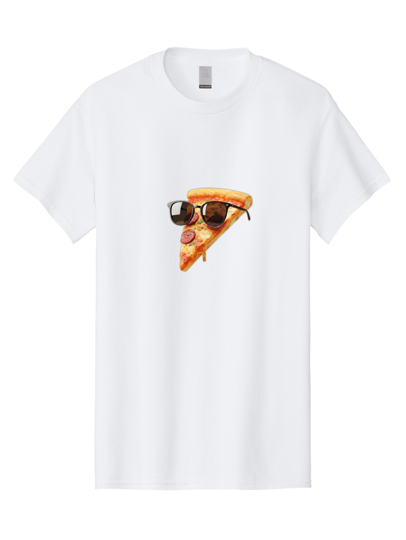Pizza-Slice-Sunglasses-2 Men'S Graphic Tee, 100% Cotton, Comfortable Casual Summer Wear, Machine Washable, Pizza Slice Wearing Sunglasses, Funny Food, Quirky Humor, Cool Pizza, Sunglasses On Food, Comical Image, Playful Graphics, Bac307 13