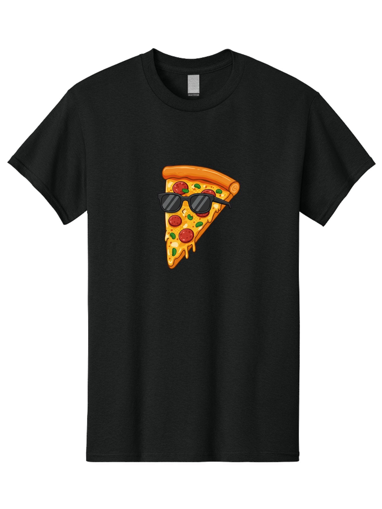 Pizza-Slice-Sunglasses-3 Men'S Graphic Tee, 100% Cotton, Comfortable Casual Summer Wear, Machine Washable, Pizza Slice With Sunglasses, Pepperoni Pizza, Cheesy Goodness, Melted Cheese, Green Peppers, Trendy Food, Fun Illustration, Casual Vibe, Bac308 11