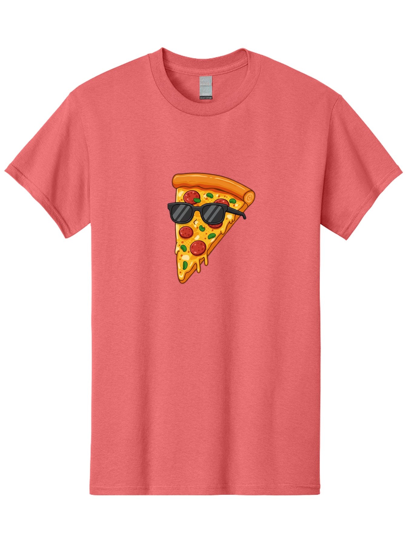 Pizza-Slice-Sunglasses-3 Men'S Graphic Tee, 100% Cotton, Comfortable Casual Summer Wear, Machine Washable, Pizza Slice With Sunglasses, Pepperoni Pizza, Cheesy Goodness, Melted Cheese, Green Peppers, Trendy Food, Fun Illustration, Casual Vibe, Bac308 8