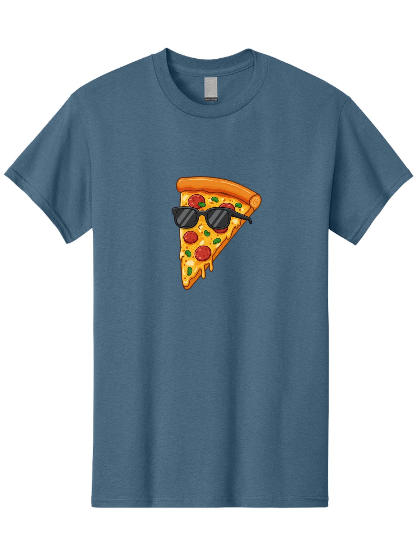 Pizza-Slice-Sunglasses-3 Men'S Graphic Tee, 100% Cotton, Comfortable Casual Summer Wear, Machine Washable, Pizza Slice With Sunglasses, Pepperoni Pizza, Cheesy Goodness, Melted Cheese, Green Peppers, Trendy Food, Fun Illustration, Casual Vibe, Bac308 10