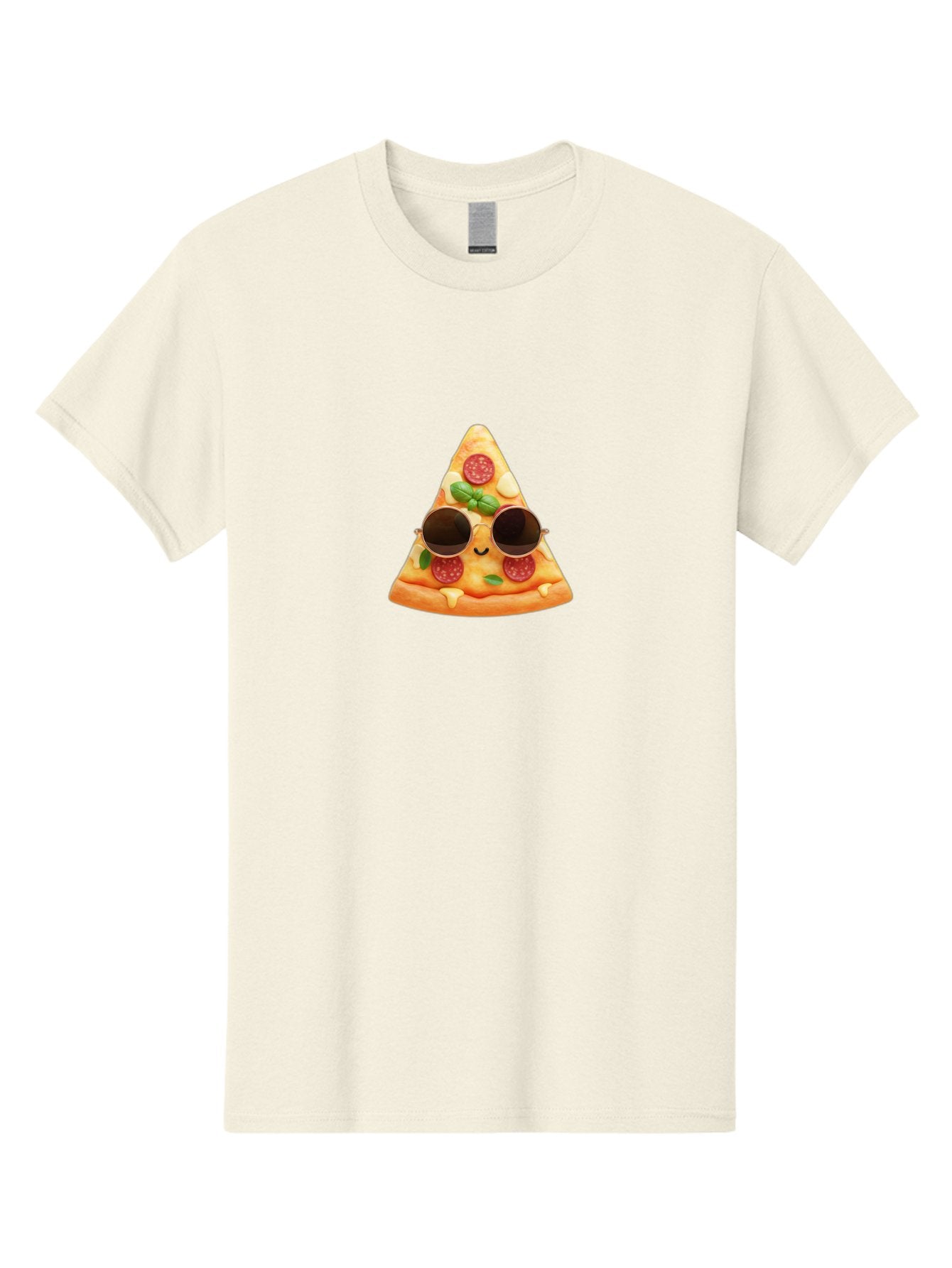 Pizza-Slice-Sunglasses-Emoji Men'S Graphic Tee, 100% Cotton, Comfortable Casual Summer Wear, Machine Washable, Funny Pizza Slice, Cool Sunglasses, Pepperoni Pizza, Cheese Pizza, Happy Face, Cartoon Character, Humorous Graphic, Cheesy Goodness, Bac309