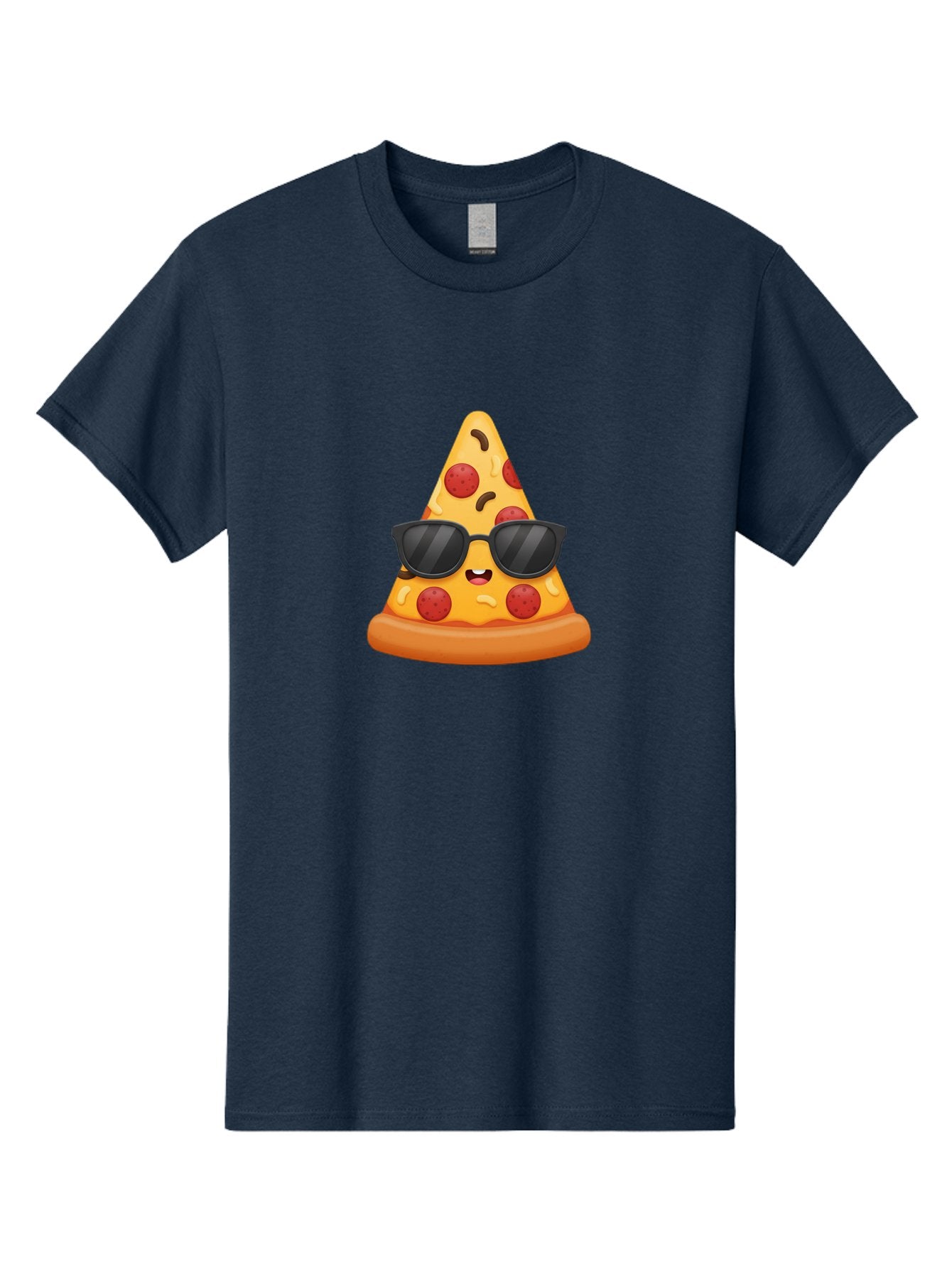 Pizza-Slice-Sunglasses Men'S Graphic Tee, 100% Cotton, Comfortable Casual Summer Wear, Machine Washable, Pizza Slice With Sunglasses, Cool Pizza, Cartoon Food, Pepperoni Pizza, Fun Design, Playful Character, Trendy Emojis Bac310