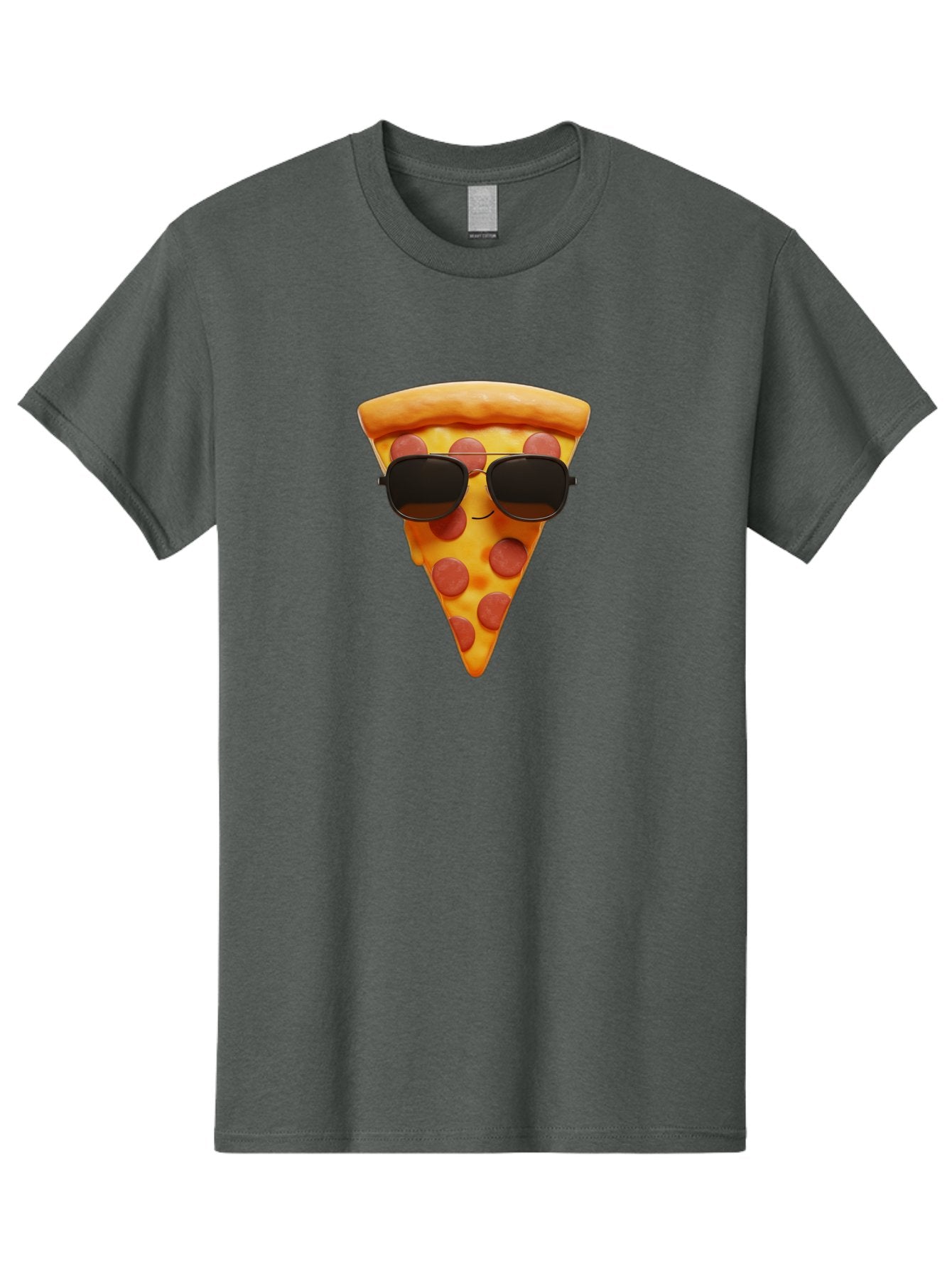 Pizza-Slice-With-Sunglasses-1 Men'S Graphic Tee, 100% Cotton, Comfortable Casual Summer Wear, Machine Washable, Pepperoni Pizza Slice, Cool Pizza, Sunglasses, Smiley Face, Cartoon Character, Funny Food, Playful Illustration, Casual Dining, Bac312 8