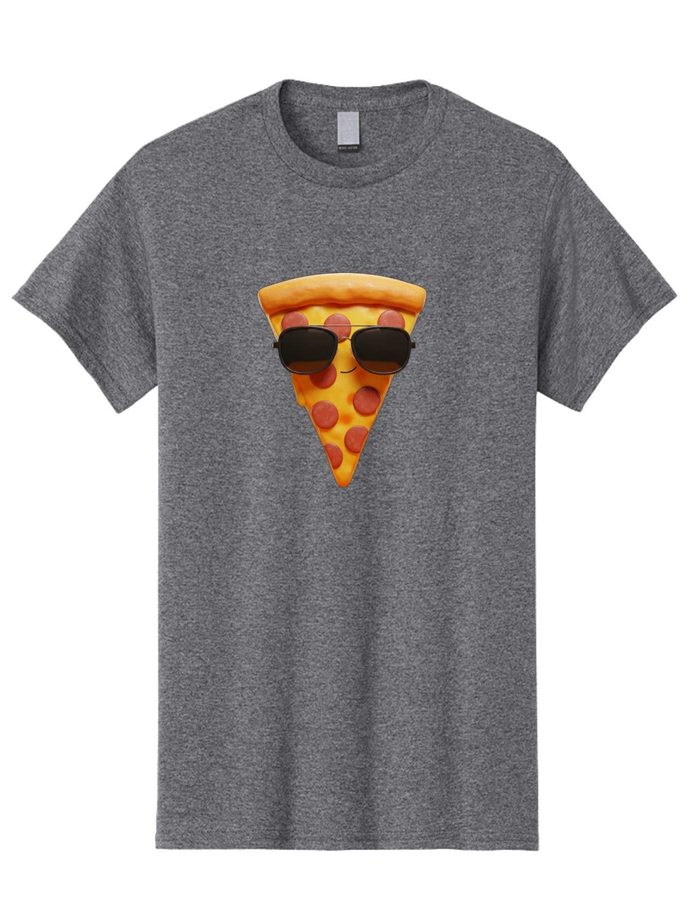 Pizza-Slice-With-Sunglasses-1 Men'S Graphic Tee, 100% Cotton, Comfortable Casual Summer Wear, Machine Washable, Pepperoni Pizza Slice, Cool Pizza, Sunglasses, Smiley Face, Cartoon Character, Funny Food, Playful Illustration, Casual Dining, Bac312 5