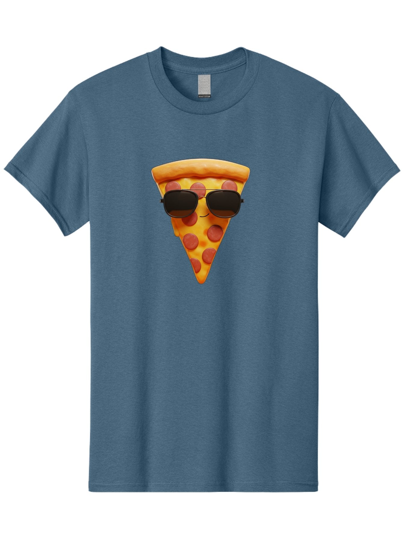 Pizza-Slice-With-Sunglasses-1 Men'S Graphic Tee, 100% Cotton, Comfortable Casual Summer Wear, Machine Washable, Pepperoni Pizza Slice, Cool Pizza, Sunglasses, Smiley Face, Cartoon Character, Funny Food, Playful Illustration, Casual Dining, Bac312 10