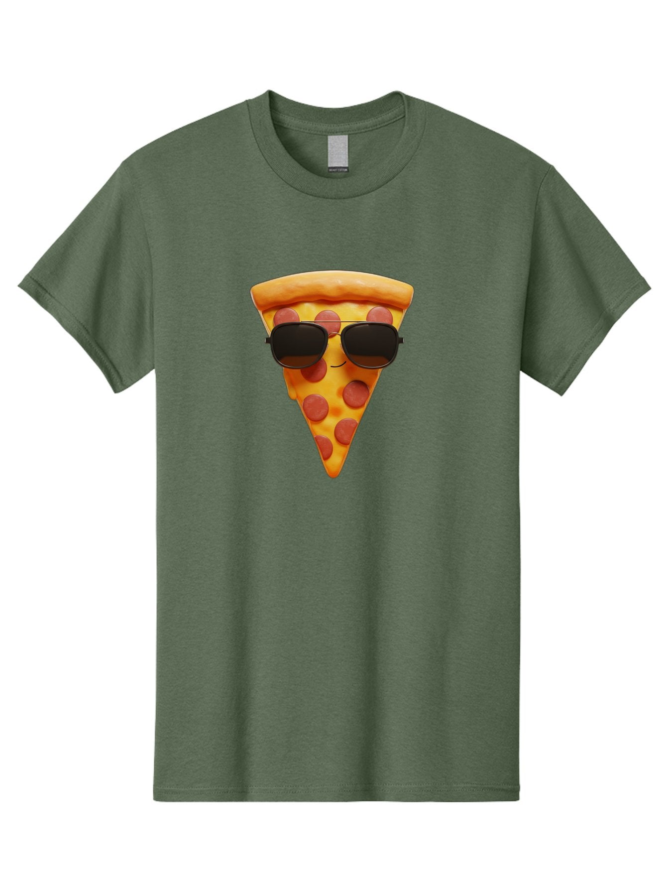 Pizza-Slice-With-Sunglasses-1 Men'S Graphic Tee, 100% Cotton, Comfortable Casual Summer Wear, Machine Washable, Pepperoni Pizza Slice, Cool Pizza, Sunglasses, Smiley Face, Cartoon Character, Funny Food, Playful Illustration, Casual Dining, Bac312 7