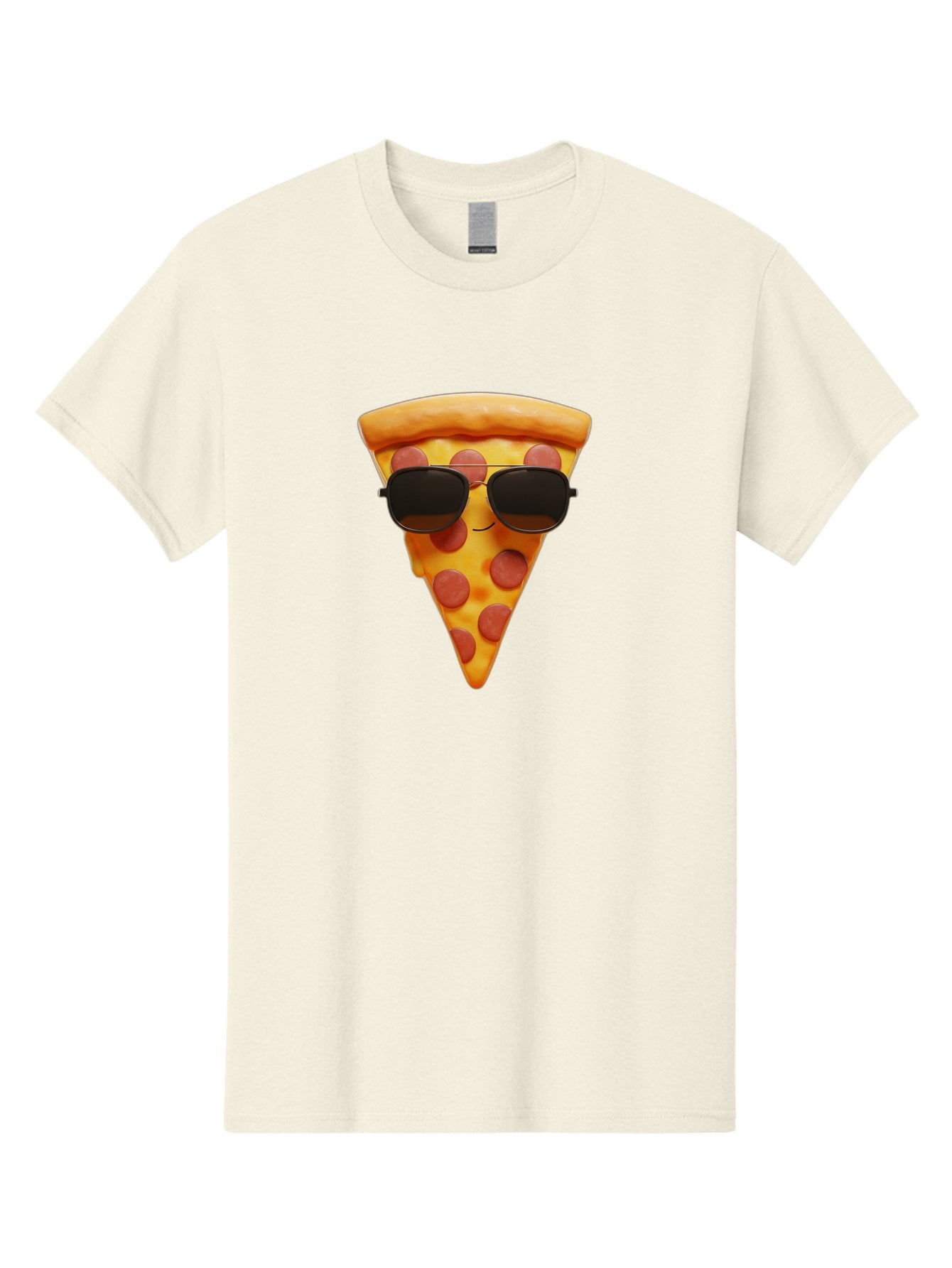 Pizza-Slice-With-Sunglasses-1 Men'S Graphic Tee, 100% Cotton, Comfortable Casual Summer Wear, Machine Washable, Pepperoni Pizza Slice, Cool Pizza, Sunglasses, Smiley Face, Cartoon Character, Funny Food, Playful Illustration, Casual Dining, Bac312 12