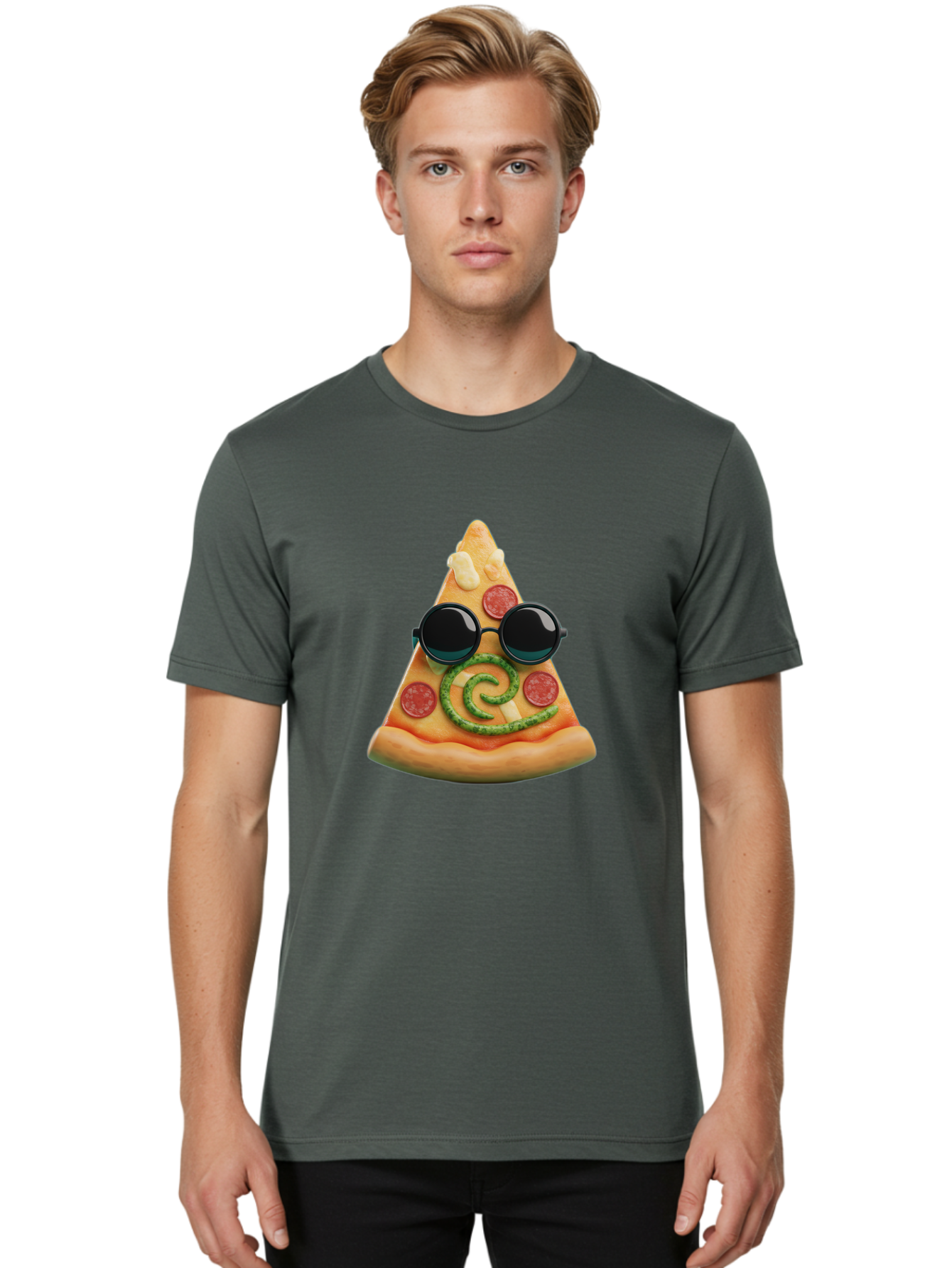 Pizza-Slice-With-Sunglasses-3 Men'S Graphic Tee, 100% Cotton, Comfortable Casual Summer Wear, Machine Washable, Funny Pizza, Cool Pizza Slice, Pepperoni Pizza, Melted Cheese, Pesto Swirl, Cute Food, Hipster Food, Casual Dining, Pizza Love, Bac314 18