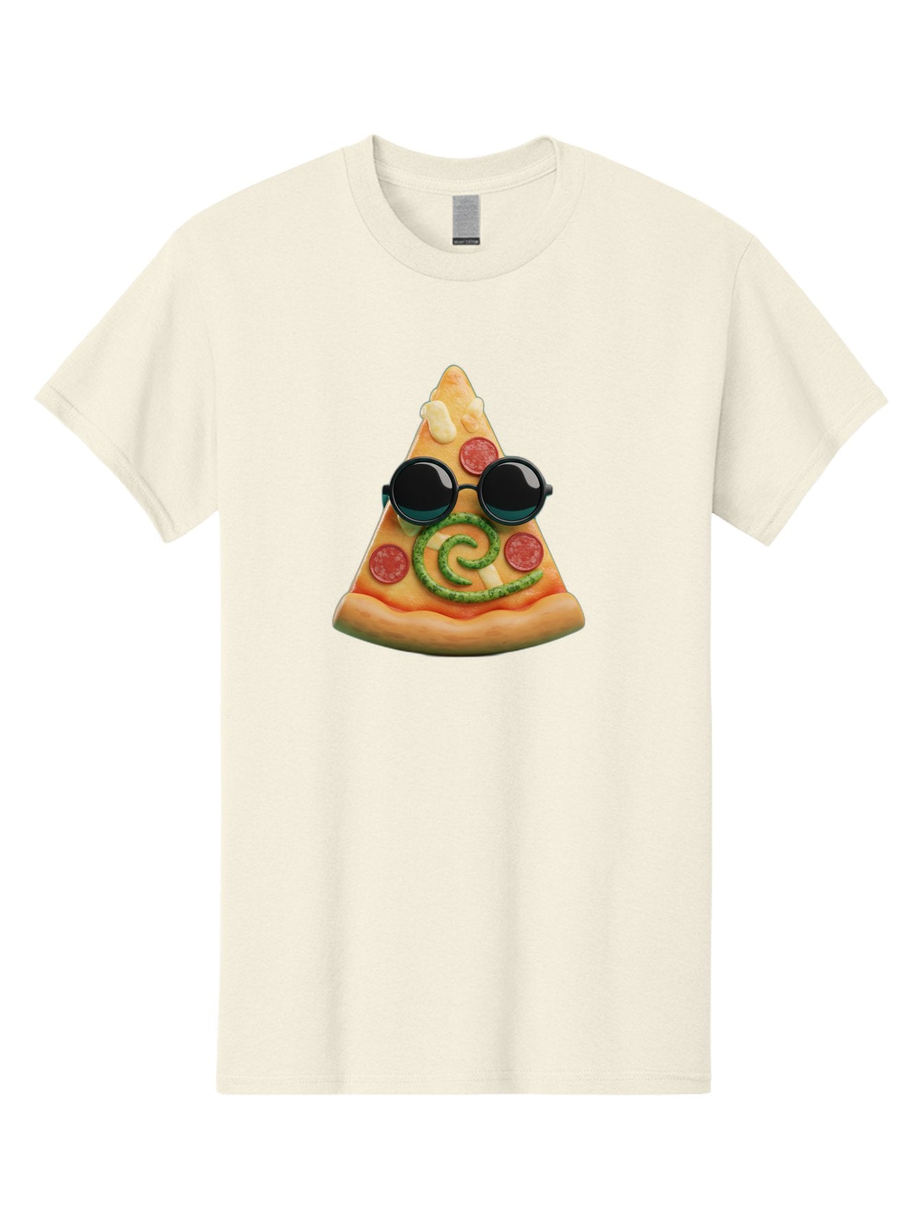 Pizza-Slice-With-Sunglasses-3 Men'S Graphic Tee, 100% Cotton, Comfortable Casual Summer Wear, Machine Washable, Funny Pizza, Cool Pizza Slice, Pepperoni Pizza, Melted Cheese, Pesto Swirl, Cute Food, Hipster Food, Casual Dining, Pizza Love, Bac314