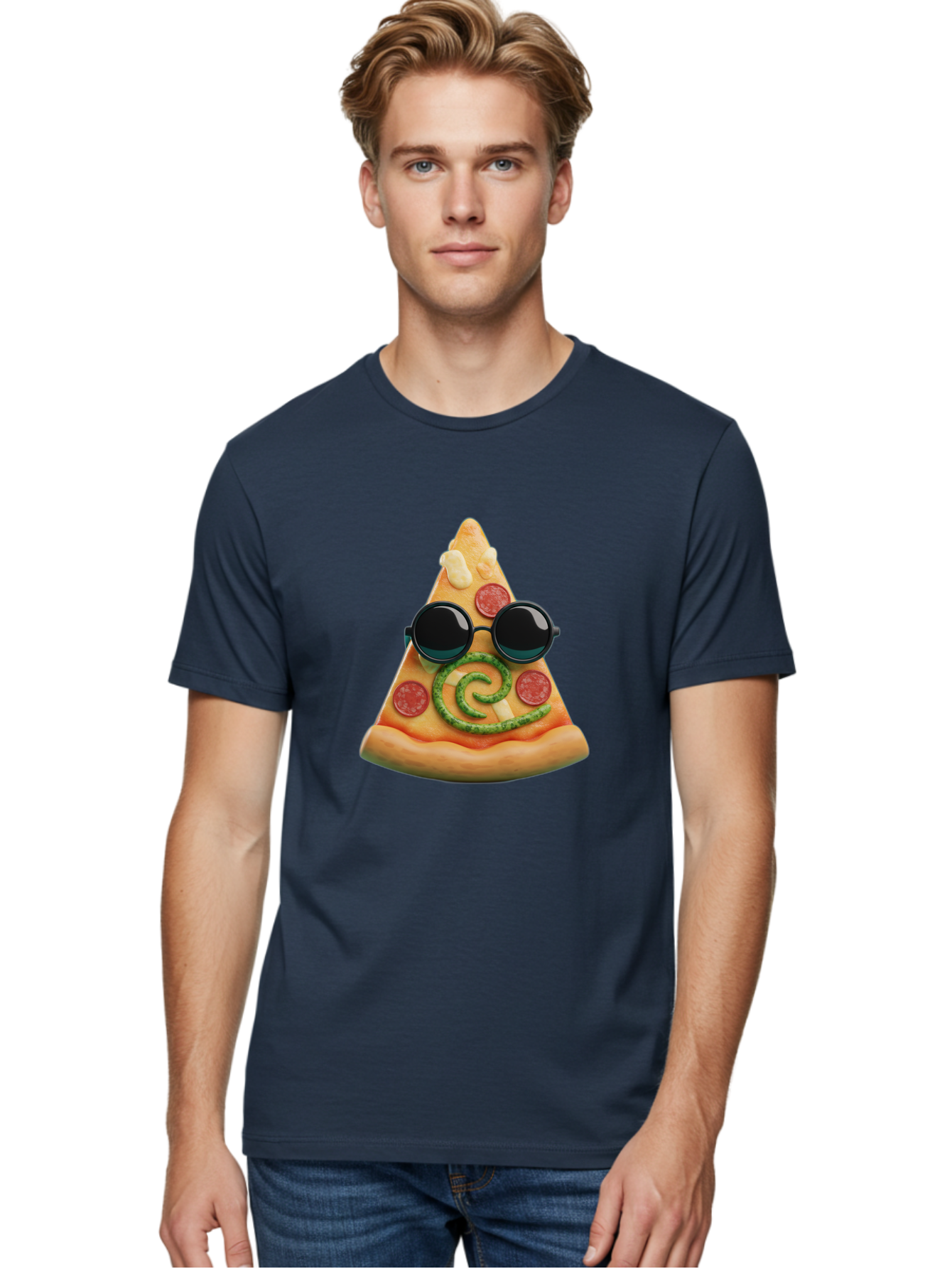 Pizza-Slice-With-Sunglasses-3 Men'S Graphic Tee, 100% Cotton, Comfortable Casual Summer Wear, Machine Washable, Funny Pizza, Cool Pizza Slice, Pepperoni Pizza, Melted Cheese, Pesto Swirl, Cute Food, Hipster Food, Casual Dining, Pizza Love, Bac314 21