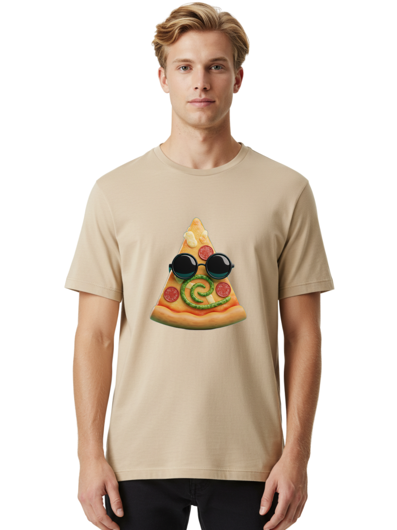 Pizza-Slice-With-Sunglasses-3 Men'S Graphic Tee, 100% Cotton, Comfortable Casual Summer Wear, Machine Washable, Funny Pizza, Cool Pizza Slice, Pepperoni Pizza, Melted Cheese, Pesto Swirl, Cute Food, Hipster Food, Casual Dining, Pizza Love, Bac314 27
