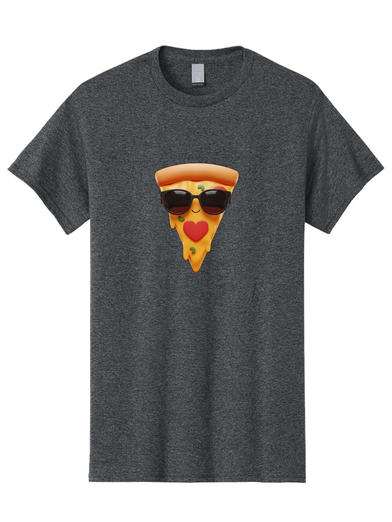 Pizza-Slice-With-Sunglasses Men'S Graphic Tee, 100% Cotton, Comfortable Casual Summer Wear, Machine Washable, Cool Pizza Slice, Sunglasses, Heart-Shaped Mouth, Cartoon Character, Cheesy Goodness, Foodie Fun, Playful Vibe, Tasty Treat, Bac315 9
