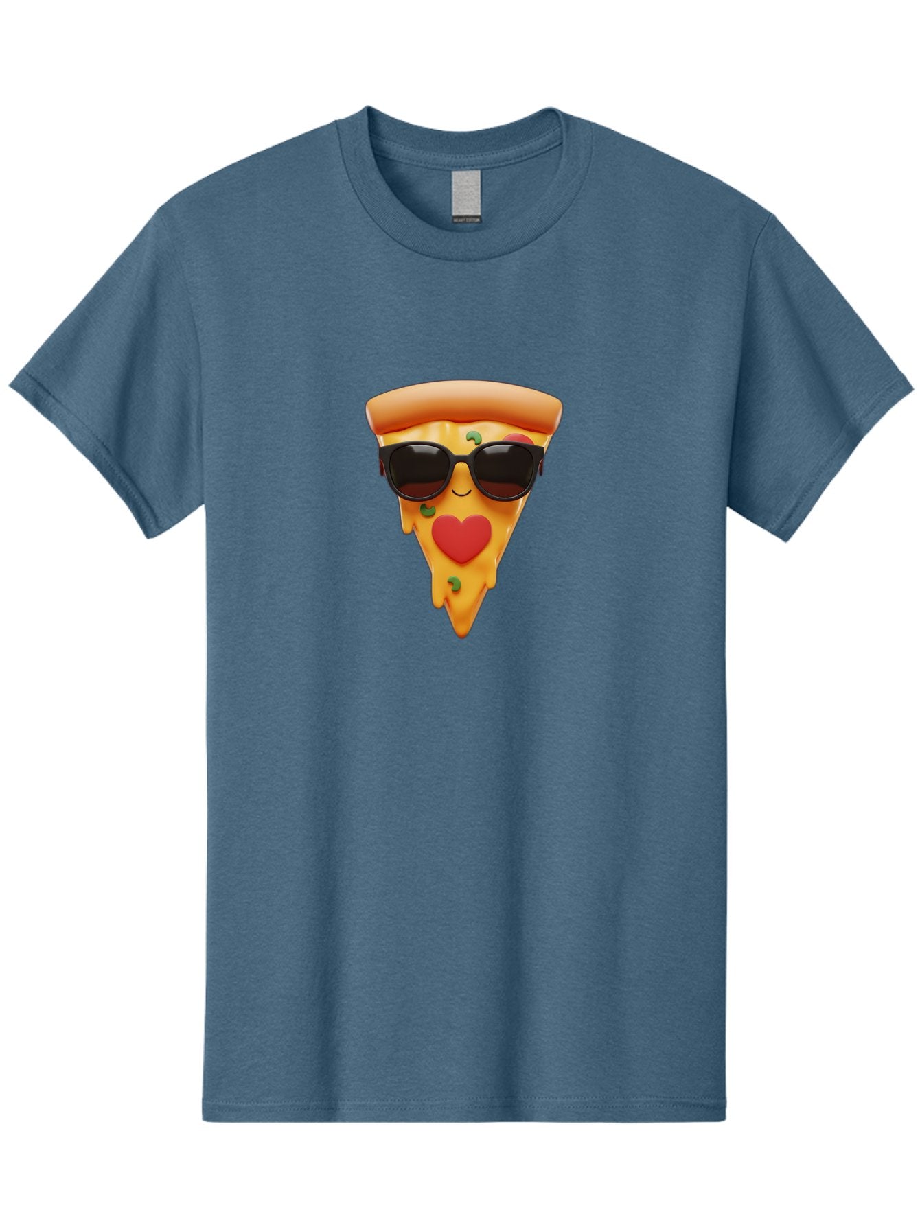 Pizza-Slice-With-Sunglasses Men'S Graphic Tee, 100% Cotton, Comfortable Casual Summer Wear, Machine Washable, Cool Pizza Slice, Sunglasses, Heart-Shaped Mouth, Cartoon Character, Cheesy Goodness, Foodie Fun, Playful Vibe, Tasty Treat, Bac315 13