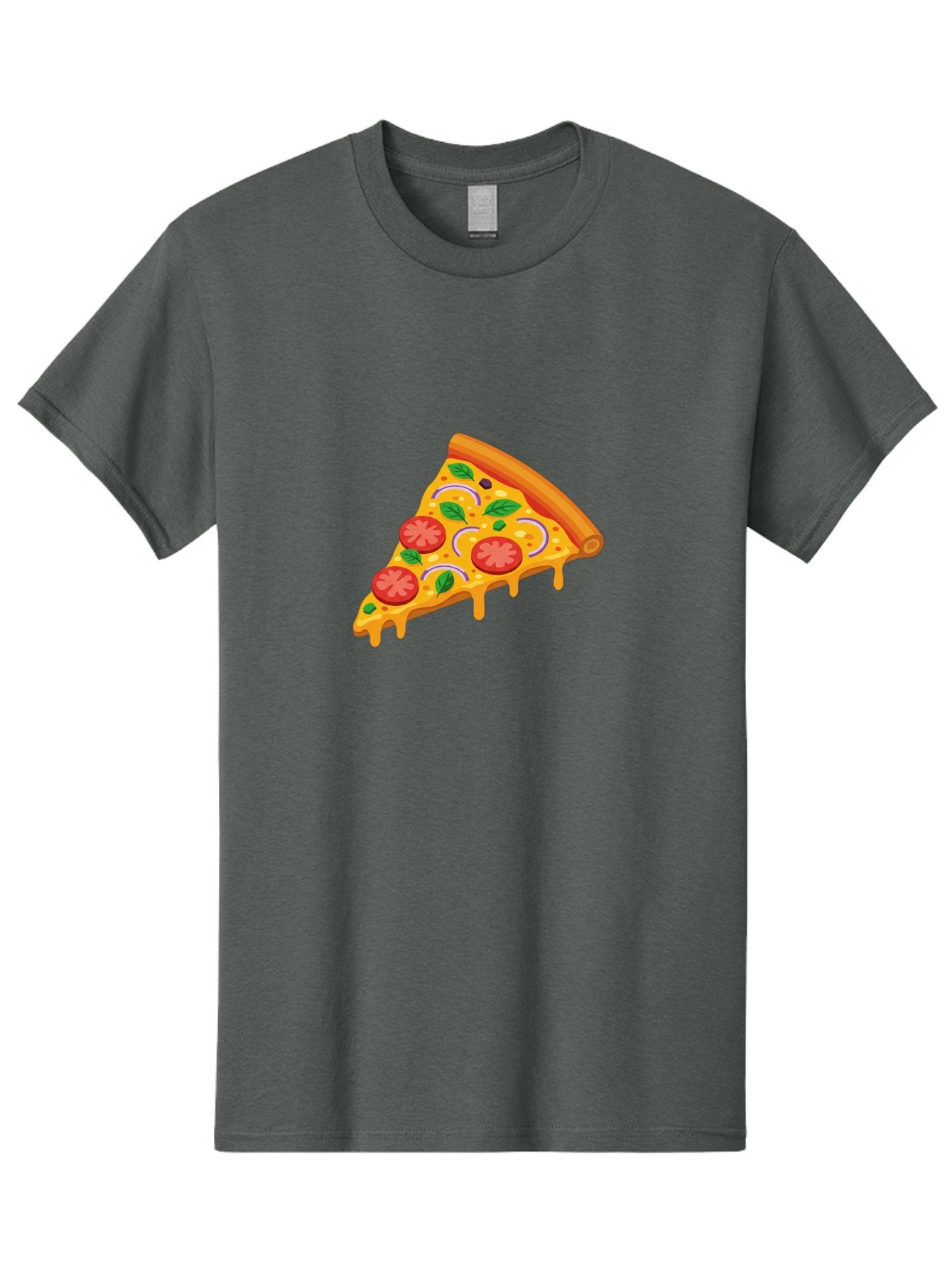 Pizza-Slice Men'S Graphic Tee, 100% Cotton, Comfortable Casual Summer Wear, Machine Washable, Cheesy Pizza Slice, Tomato Sauce, Melted Mozzarella, Fresh Basil, Onion Rings, Olives, Italian Food, Delicious Meal, Appetizing Dish, Savory Treat Bac316 4