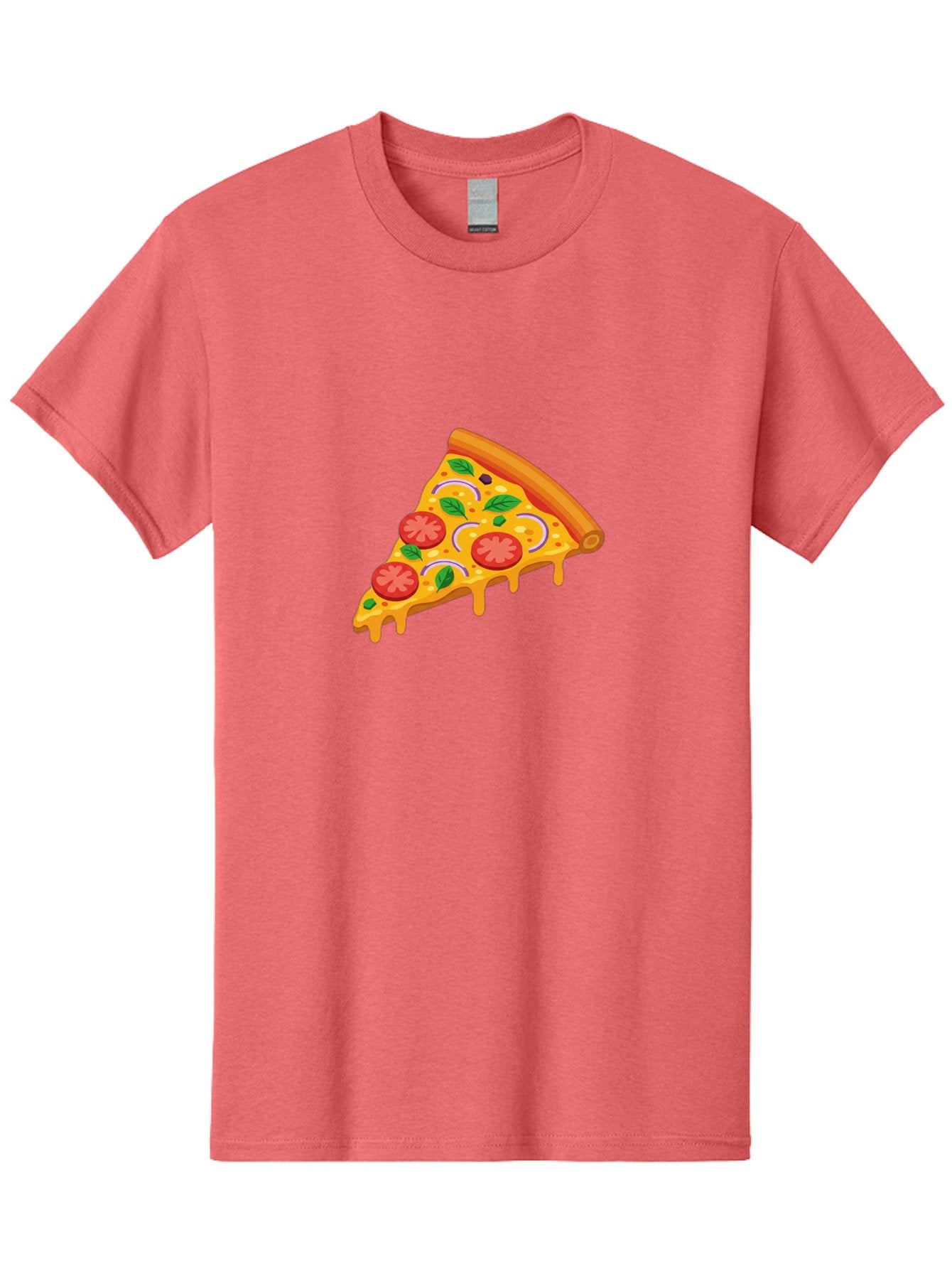 Pizza-Slice Men'S Graphic Tee, 100% Cotton, Comfortable Casual Summer Wear, Machine Washable, Cheesy Pizza Slice, Tomato Sauce, Melted Mozzarella, Fresh Basil, Onion Rings, Olives, Italian Food, Delicious Meal, Appetizing Dish, Savory Treat Bac316 3