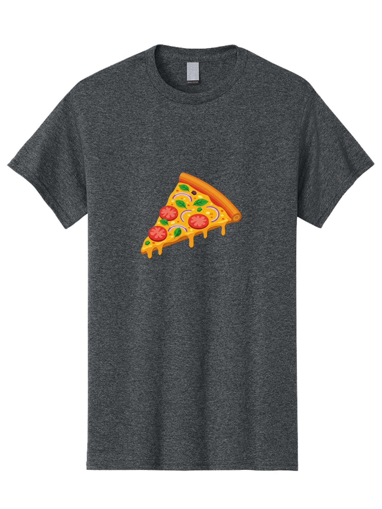 Pizza-Slice Men'S Graphic Tee, 100% Cotton, Comfortable Casual Summer Wear, Machine Washable, Cheesy Pizza Slice, Tomato Sauce, Melted Mozzarella, Fresh Basil, Onion Rings, Olives, Italian Food, Delicious Meal, Appetizing Dish, Savory Treat Bac316 9