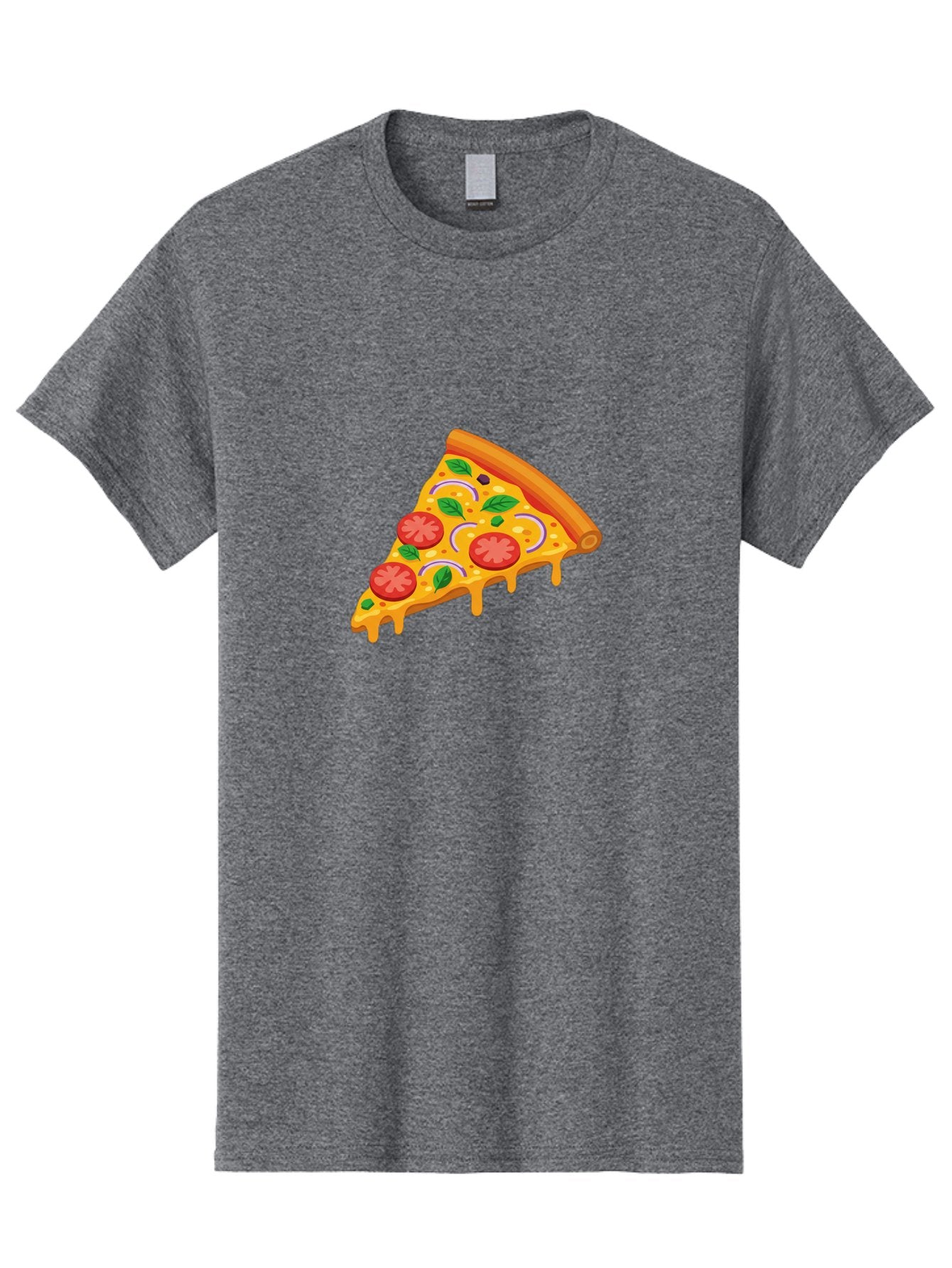 Pizza-Slice Men'S Graphic Tee, 100% Cotton, Comfortable Casual Summer Wear, Machine Washable, Cheesy Pizza Slice, Tomato Sauce, Melted Mozzarella, Fresh Basil, Onion Rings, Olives, Italian Food, Delicious Meal, Appetizing Dish, Savory Treat Bac316 12