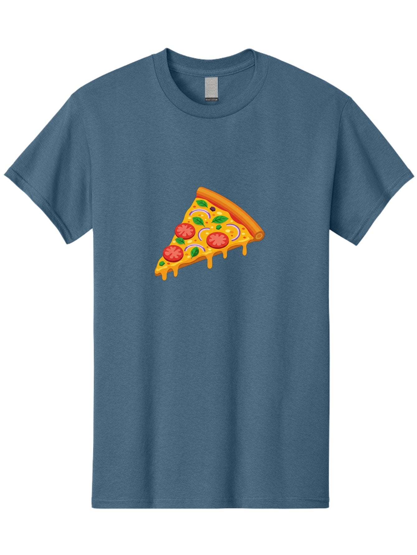 Pizza-Slice Men'S Graphic Tee, 100% Cotton, Comfortable Casual Summer Wear, Machine Washable, Cheesy Pizza Slice, Tomato Sauce, Melted Mozzarella, Fresh Basil, Onion Rings, Olives, Italian Food, Delicious Meal, Appetizing Dish, Savory Treat Bac316 15