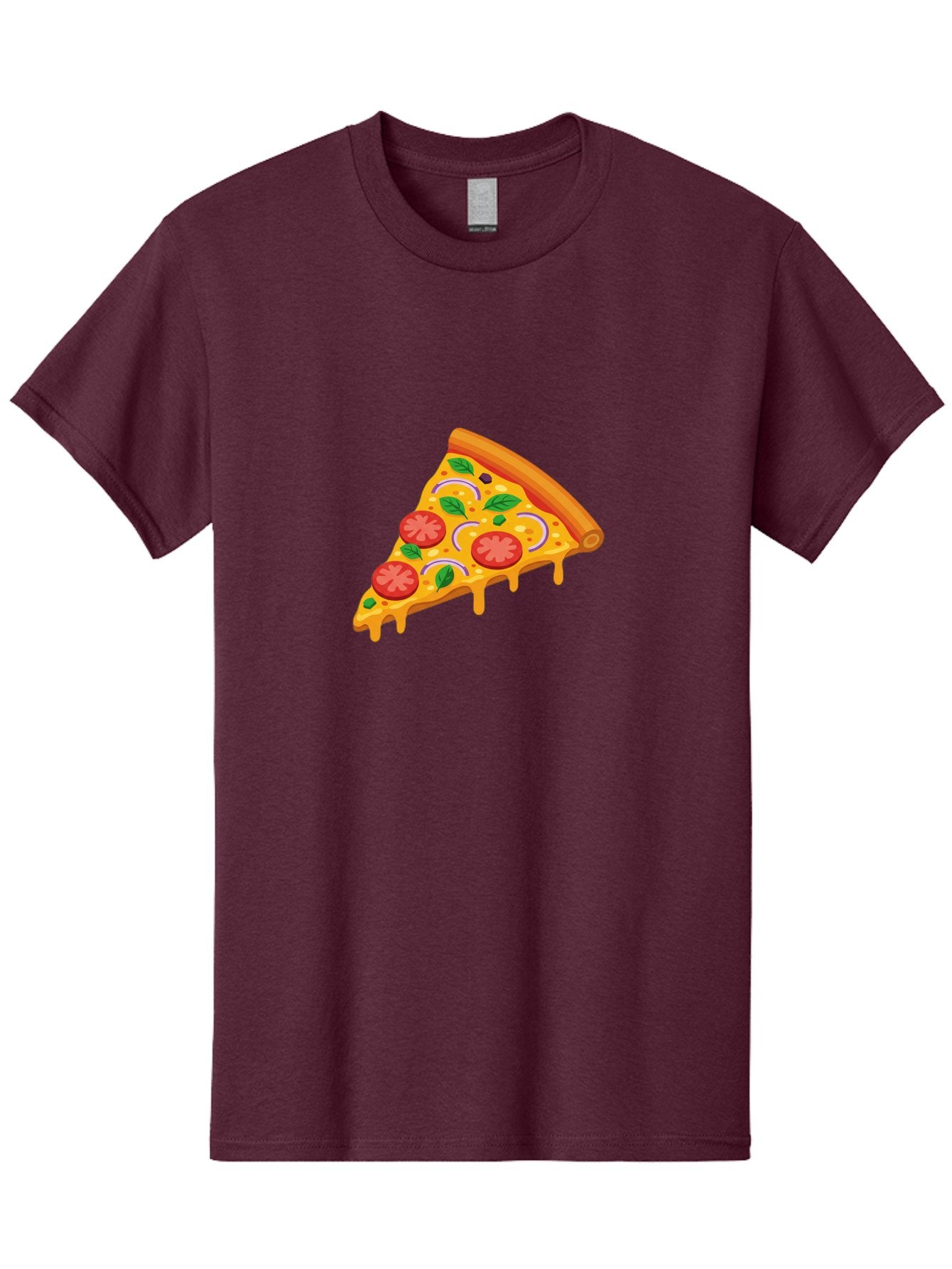 Pizza-Slice Men'S Graphic Tee, 100% Cotton, Comfortable Casual Summer Wear, Machine Washable, Cheesy Pizza Slice, Tomato Sauce, Melted Mozzarella, Fresh Basil, Onion Rings, Olives, Italian Food, Delicious Meal, Appetizing Dish, Savory Treat Bac316 5