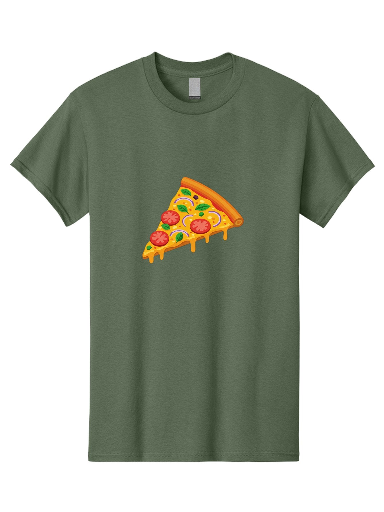Pizza-Slice Men'S Graphic Tee, 100% Cotton, Comfortable Casual Summer Wear, Machine Washable, Cheesy Pizza Slice, Tomato Sauce, Melted Mozzarella, Fresh Basil, Onion Rings, Olives, Italian Food, Delicious Meal, Appetizing Dish, Savory Treat Bac316 11