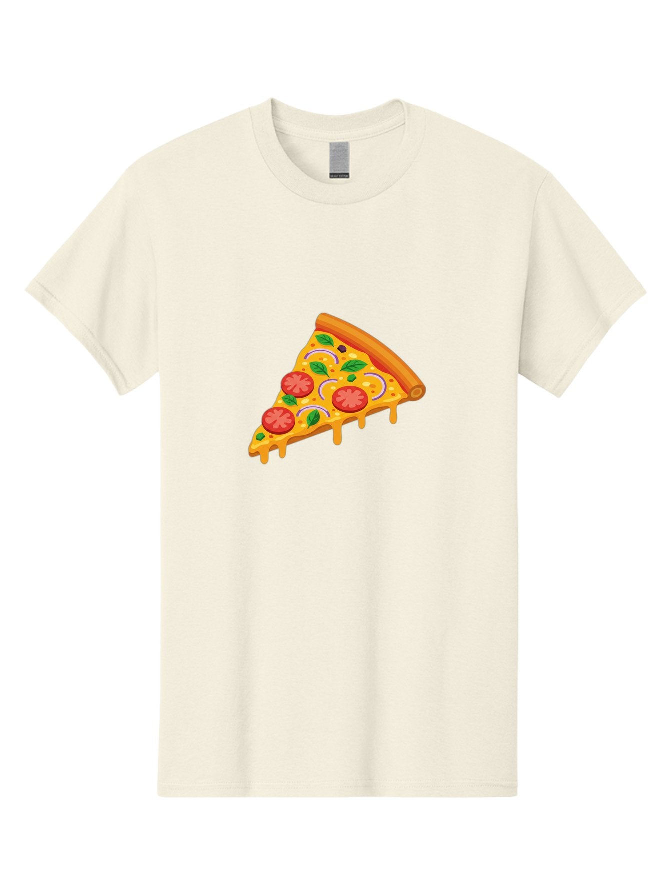 Pizza-Slice Men'S Graphic Tee, 100% Cotton, Comfortable Casual Summer Wear, Machine Washable, Cheesy Pizza Slice, Tomato Sauce, Melted Mozzarella, Fresh Basil, Onion Rings, Olives, Italian Food, Delicious Meal, Appetizing Dish, Savory Treat Bac316 13