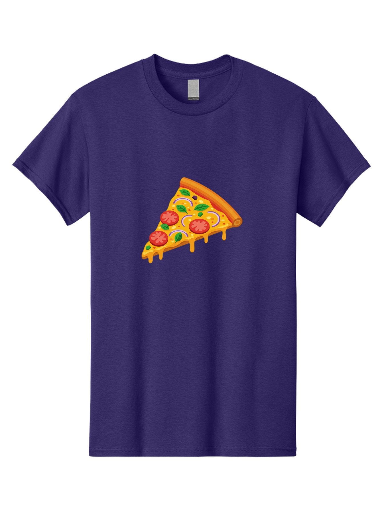 Pizza-Slice Men'S Graphic Tee, 100% Cotton, Comfortable Casual Summer Wear, Machine Washable, Cheesy Pizza Slice, Tomato Sauce, Melted Mozzarella, Fresh Basil, Onion Rings, Olives, Italian Food, Delicious Meal, Appetizing Dish, Savory Treat Bac316
