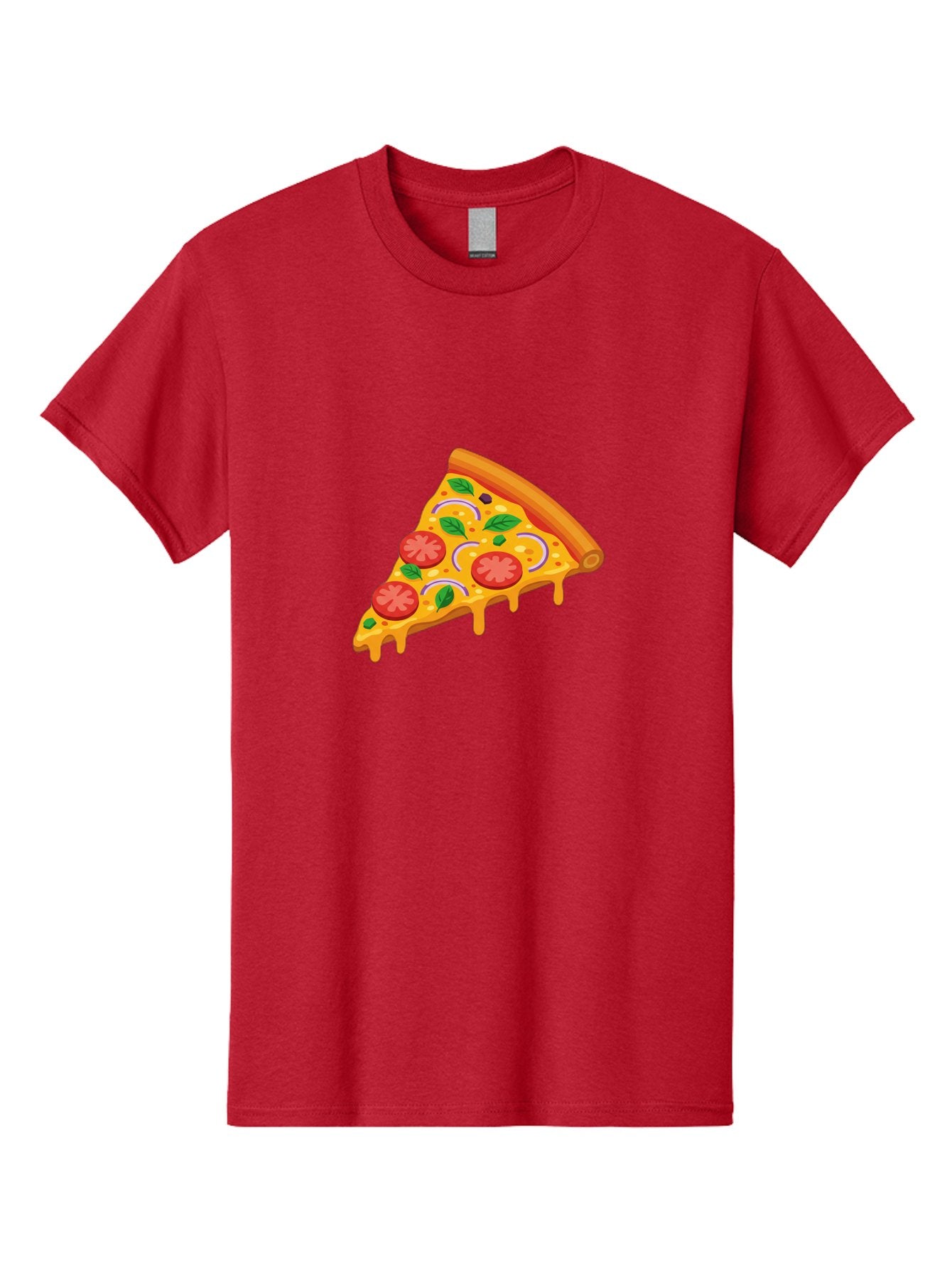 Pizza-Slice Men'S Graphic Tee, 100% Cotton, Comfortable Casual Summer Wear, Machine Washable, Cheesy Pizza Slice, Tomato Sauce, Melted Mozzarella, Fresh Basil, Onion Rings, Olives, Italian Food, Delicious Meal, Appetizing Dish, Savory Treat Bac316 8