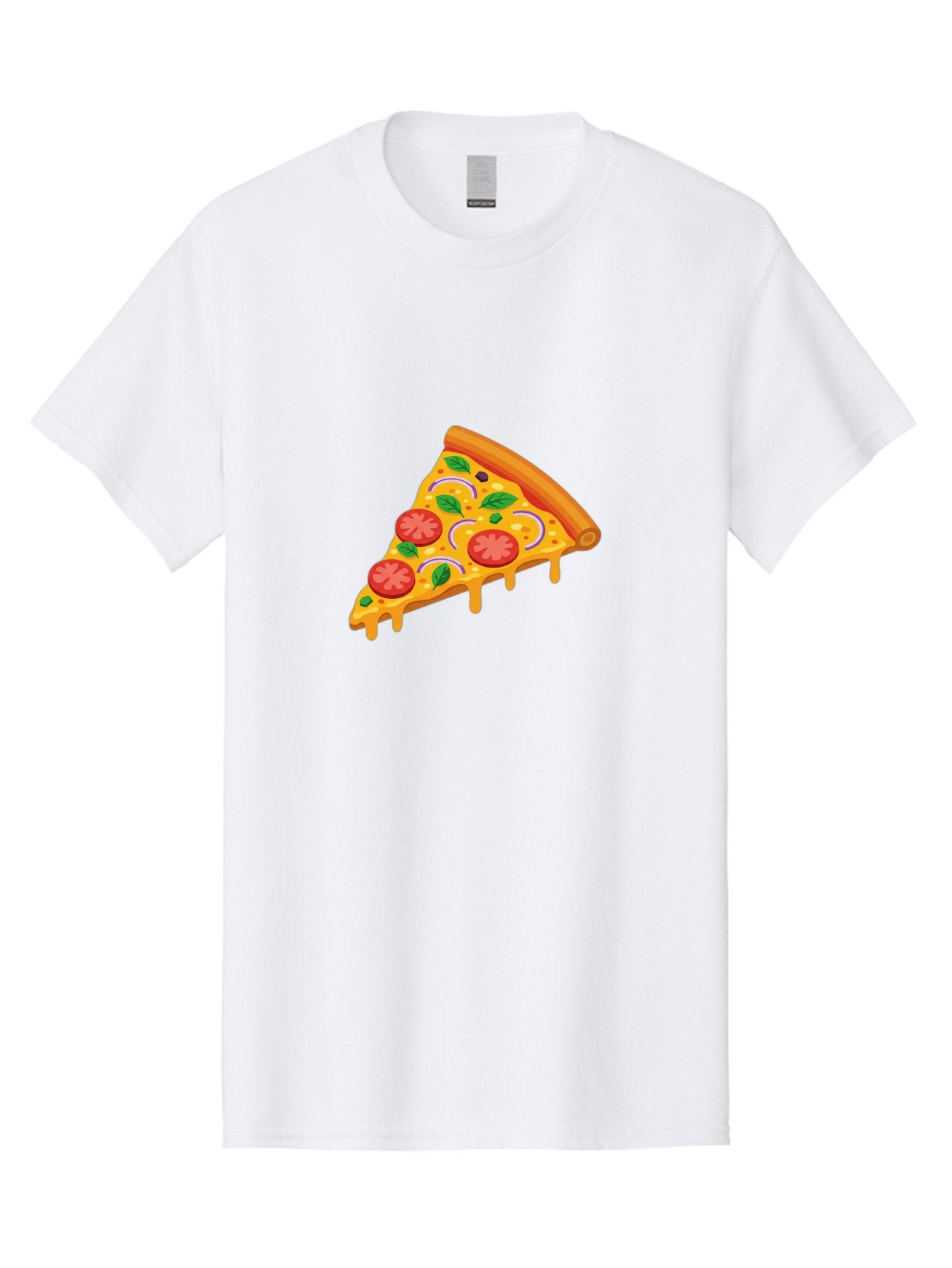 Pizza-Slice Men'S Graphic Tee, 100% Cotton, Comfortable Casual Summer Wear, Machine Washable, Cheesy Pizza Slice, Tomato Sauce, Melted Mozzarella, Fresh Basil, Onion Rings, Olives, Italian Food, Delicious Meal, Appetizing Dish, Savory Treat Bac316 14