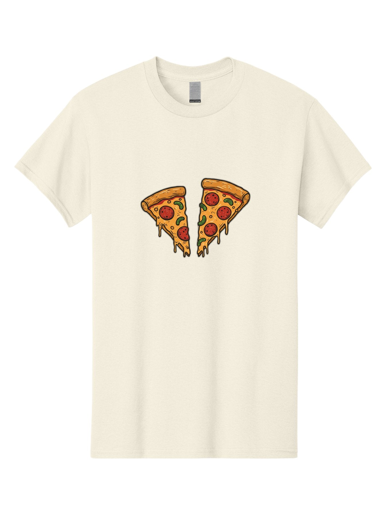 Pizza-Slices-1 Men'S Graphic Tee, 100% Cotton, Comfortable Casual Summer Wear, Machine Washable, Cheesy Pizza, Pepperoni Slices, Melted Cheese, Italian Food, Two Pizza Slices, Cartoon Style, Pizza Graphics, Food Illustration, Cheesy Goodness Bac317 15