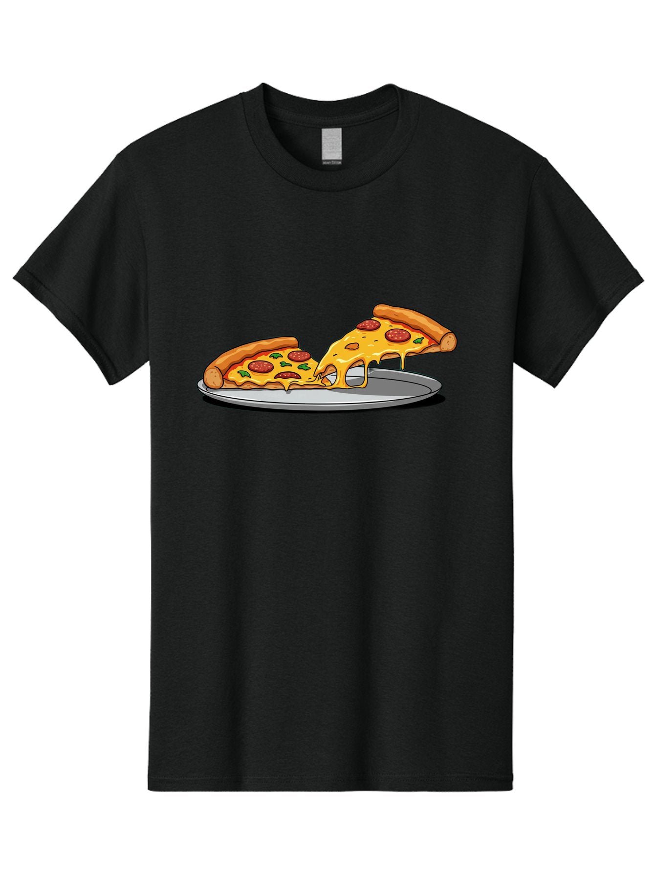 Pizza-Slices Men'S Graphic Tee, 100% Cotton, Comfortable Casual Summer Wear, Machine Washable, Pepperoni Pizza, Cheesy Goodness, Melted Cheese, Italian Food, Pizza Slices, Savory Delight, Foodie Favorite, Cheesy Pull Bac318 15
