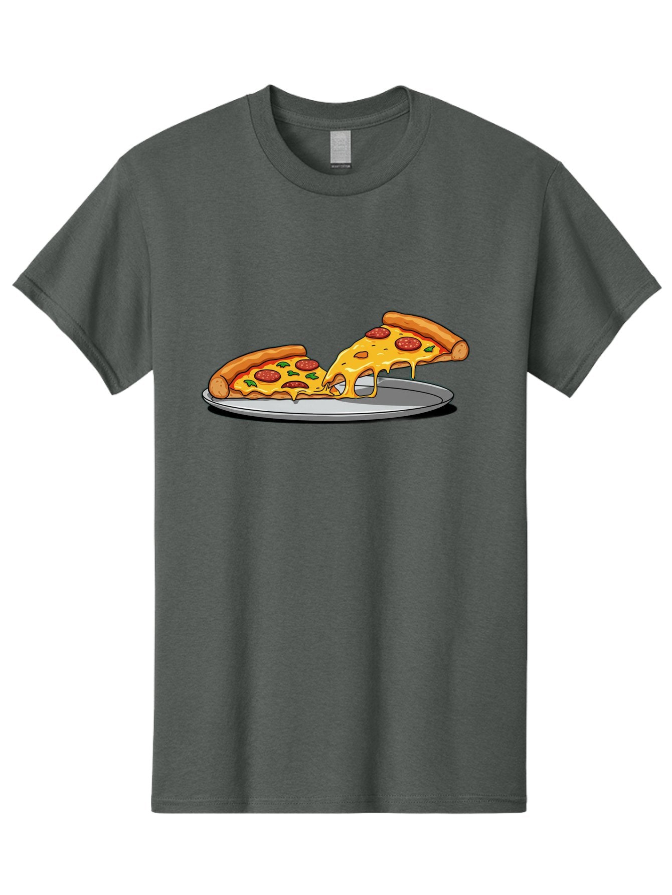 Pizza-Slices Men'S Graphic Tee, 100% Cotton, Comfortable Casual Summer Wear, Machine Washable, Pepperoni Pizza, Cheesy Goodness, Melted Cheese, Italian Food, Pizza Slices, Savory Delight, Foodie Favorite, Cheesy Pull Bac318 6
