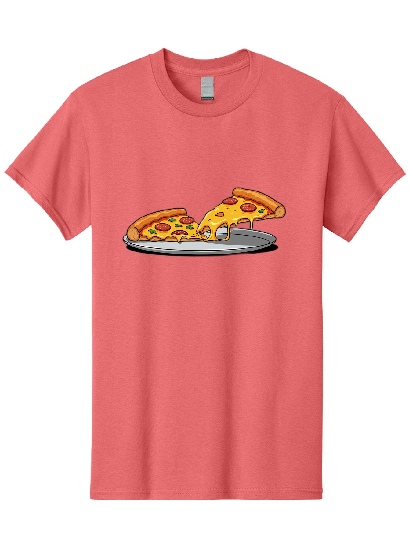 Pizza-Slices Men'S Graphic Tee, 100% Cotton, Comfortable Casual Summer Wear, Machine Washable, Pepperoni Pizza, Cheesy Goodness, Melted Cheese, Italian Food, Pizza Slices, Savory Delight, Foodie Favorite, Cheesy Pull Bac318