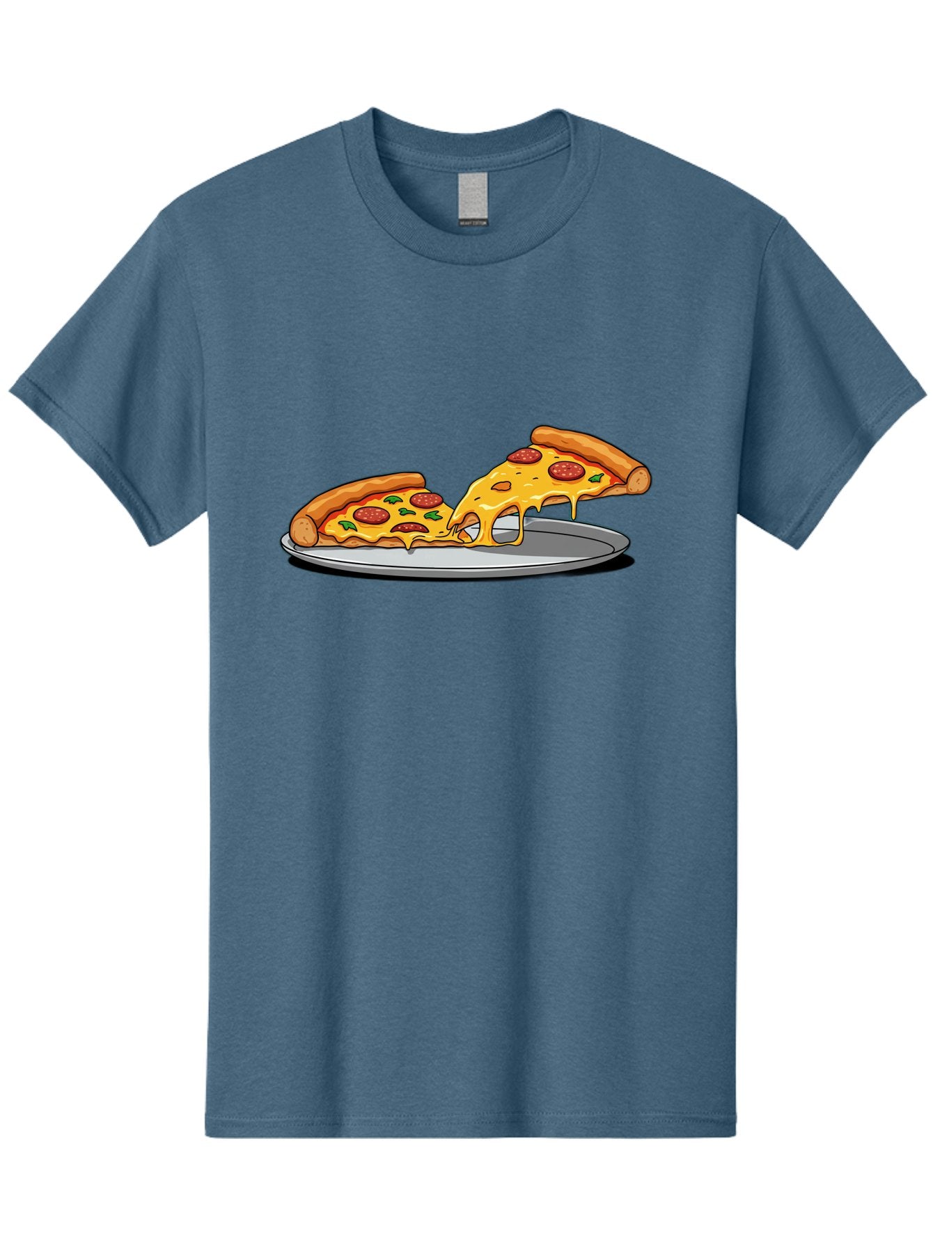 Pizza-Slices Men'S Graphic Tee, 100% Cotton, Comfortable Casual Summer Wear, Machine Washable, Pepperoni Pizza, Cheesy Goodness, Melted Cheese, Italian Food, Pizza Slices, Savory Delight, Foodie Favorite, Cheesy Pull Bac318 4