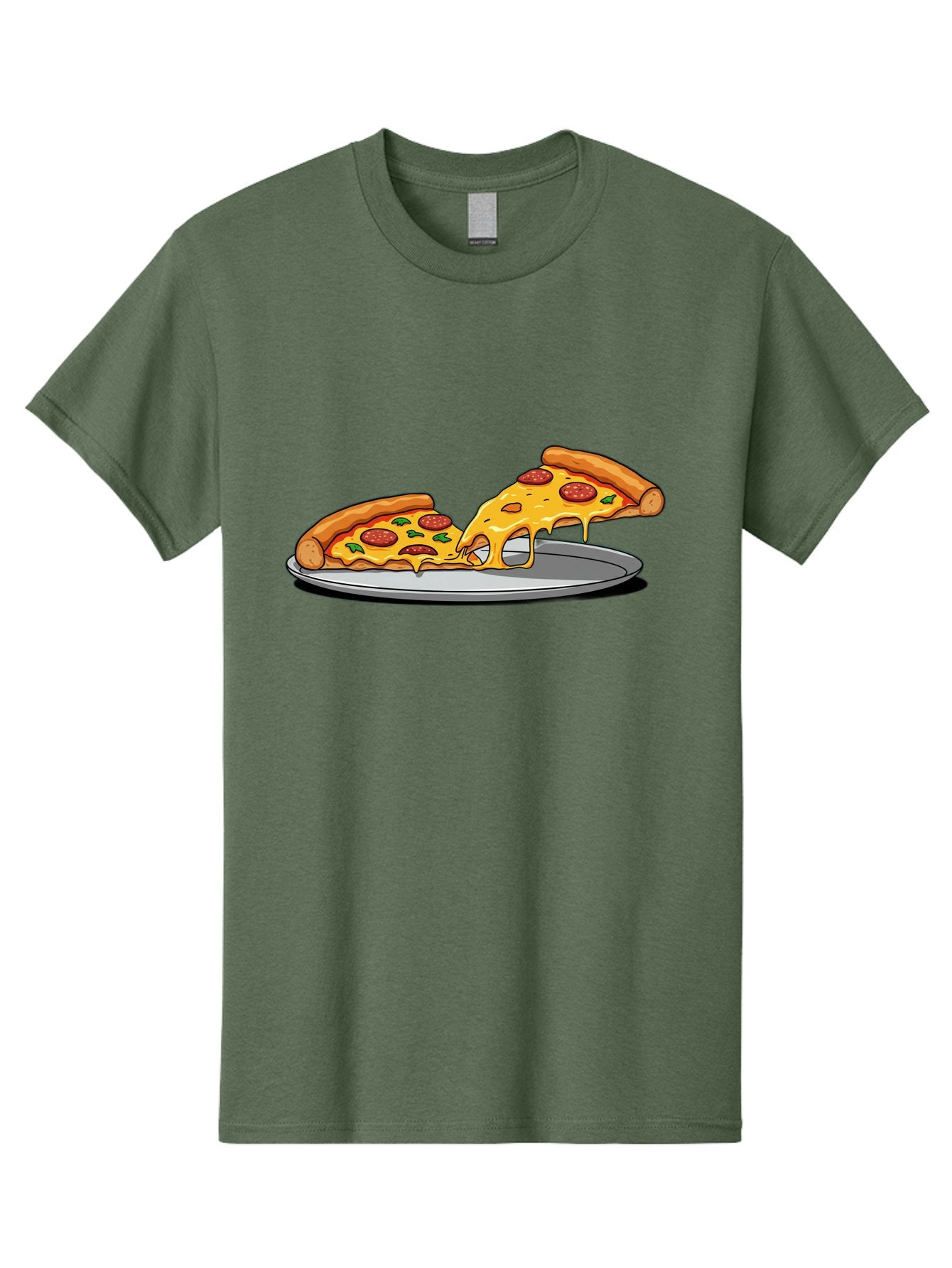Pizza-Slices Men'S Graphic Tee, 100% Cotton, Comfortable Casual Summer Wear, Machine Washable, Pepperoni Pizza, Cheesy Goodness, Melted Cheese, Italian Food, Pizza Slices, Savory Delight, Foodie Favorite, Cheesy Pull Bac318