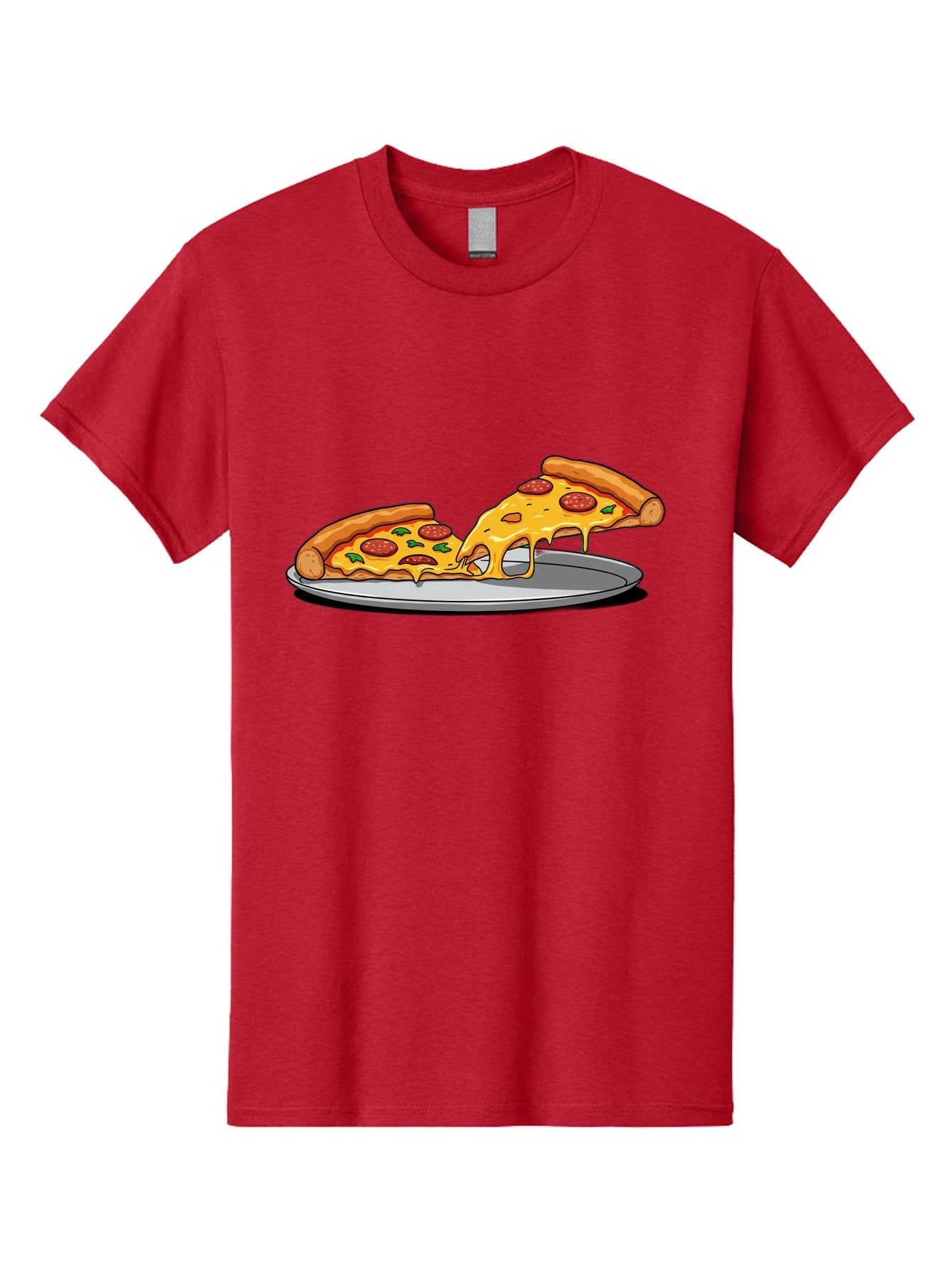 Pizza-Slices Men'S Graphic Tee, 100% Cotton, Comfortable Casual Summer Wear, Machine Washable, Pepperoni Pizza, Cheesy Goodness, Melted Cheese, Italian Food, Pizza Slices, Savory Delight, Foodie Favorite, Cheesy Pull Bac318 10