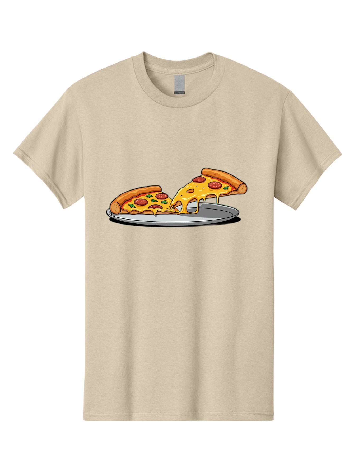 Pizza-Slices Men'S Graphic Tee, 100% Cotton, Comfortable Casual Summer Wear, Machine Washable, Pepperoni Pizza, Cheesy Goodness, Melted Cheese, Italian Food, Pizza Slices, Savory Delight, Foodie Favorite, Cheesy Pull Bac318 7