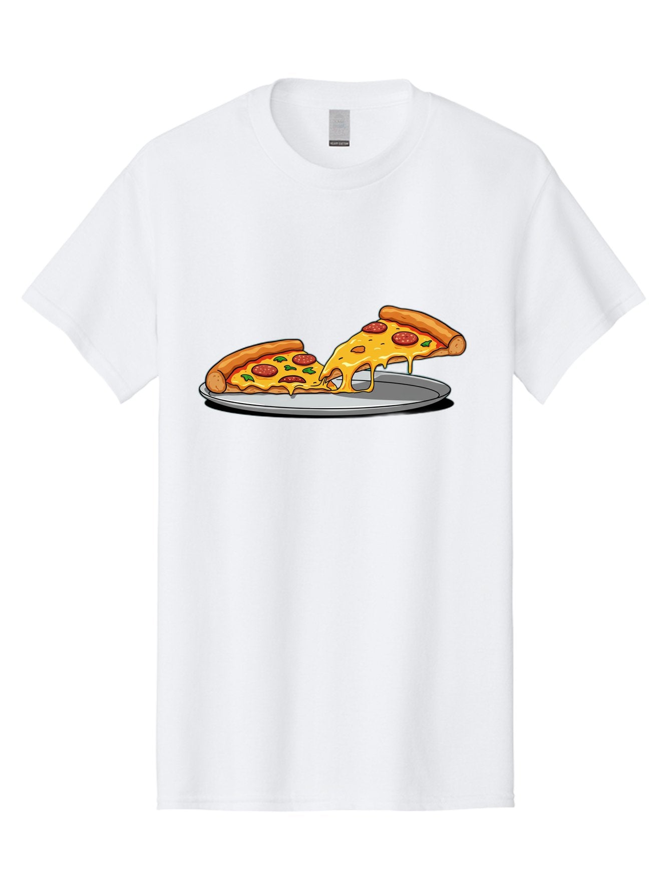 Pizza-Slices Men'S Graphic Tee, 100% Cotton, Comfortable Casual Summer Wear, Machine Washable, Pepperoni Pizza, Cheesy Goodness, Melted Cheese, Italian Food, Pizza Slices, Savory Delight, Foodie Favorite, Cheesy Pull Bac318 8