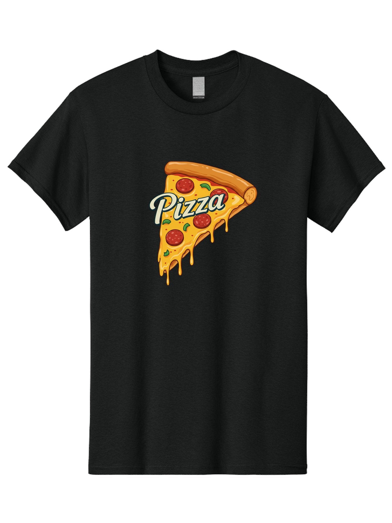 Pizza Men'S Graphic Tee, 100% Cotton, Comfortable Casual Summer Wear, Machine Washable, Cheesy Pizza Slice, Pepperoni Pizza, Melted Cheese, Green Peppers, Pizza Toppings, Italian Food, Delicious Pizza Bac320 6