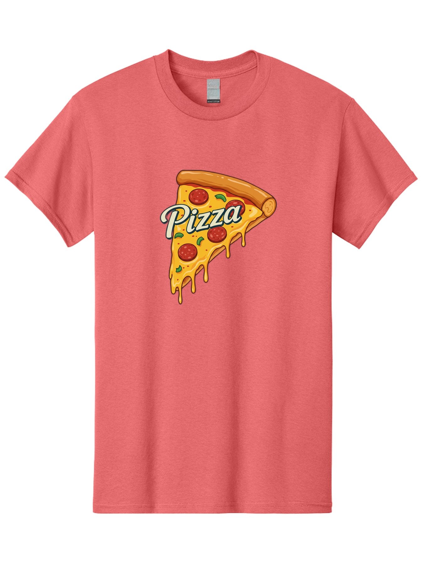 Pizza Men'S Graphic Tee, 100% Cotton, Comfortable Casual Summer Wear, Machine Washable, Cheesy Pizza Slice, Pepperoni Pizza, Melted Cheese, Green Peppers, Pizza Toppings, Italian Food, Delicious Pizza Bac320 4
