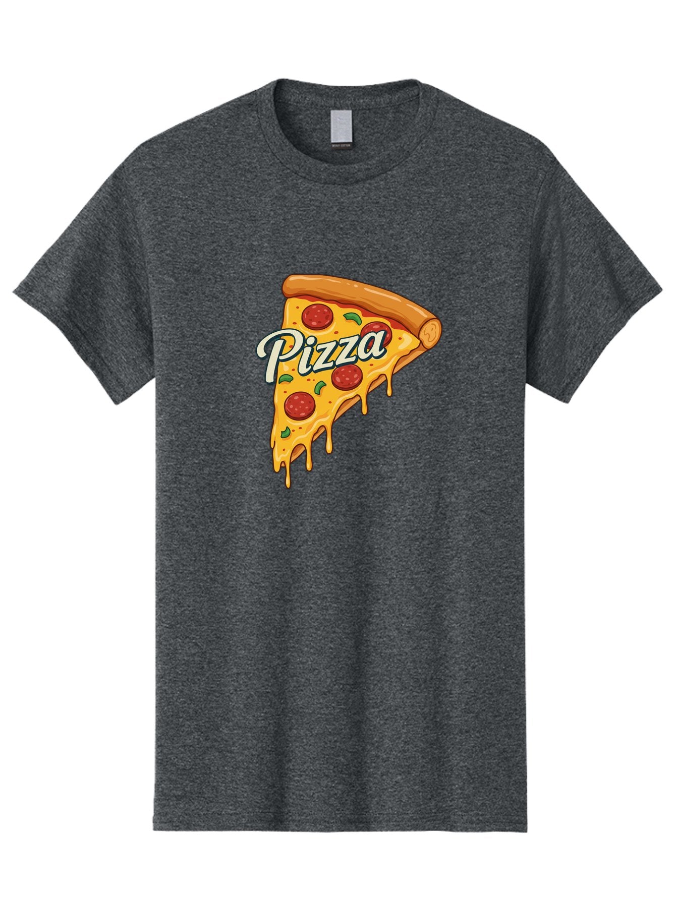 Pizza Men'S Graphic Tee, 100% Cotton, Comfortable Casual Summer Wear, Machine Washable, Cheesy Pizza Slice, Pepperoni Pizza, Melted Cheese, Green Peppers, Pizza Toppings, Italian Food, Delicious Pizza Bac320 8